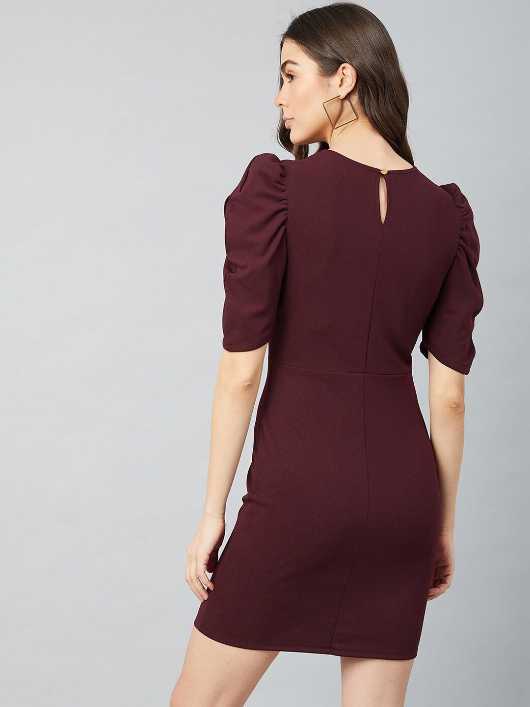 Buy Athena Women Burgundy Solid Bodycon Dress With Puff Sleeves - Dresses for Women 14890670 | Myntra Buy Athena Women Burgundy Solid Bodycon Dress With Puff Sleeves - Dresses for Women 14890670 | Myntra