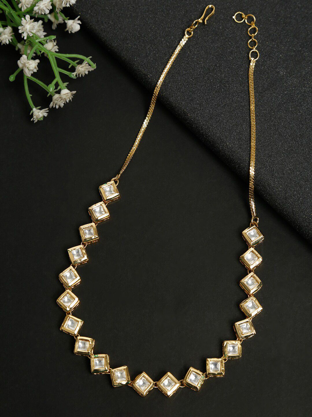 Ruby Raang Gold-Plated White Necklace Price in India