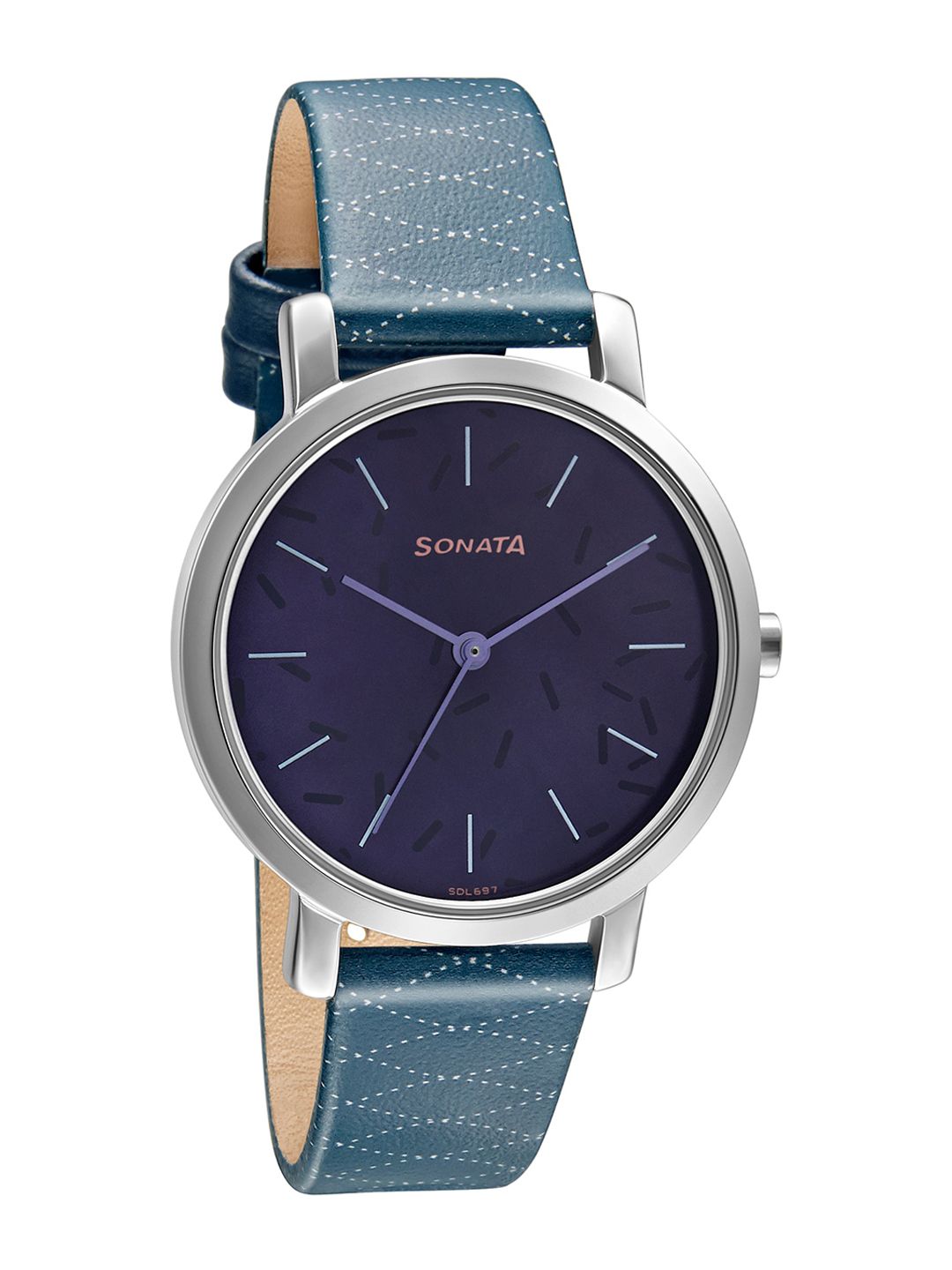 Sonata Women Blue Brass Dial & Blue Leather Straps Analogue Watch Price in India