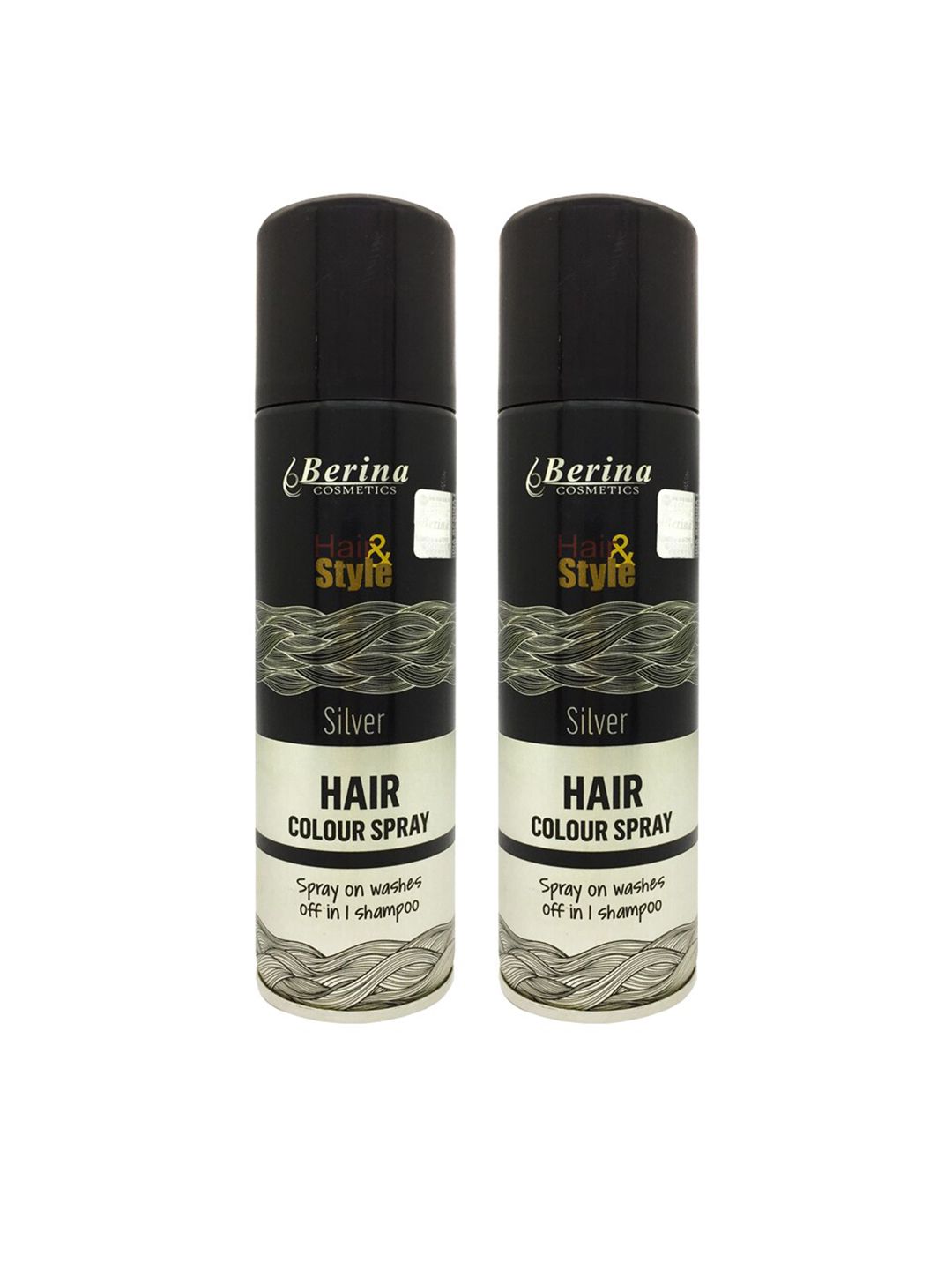 Berina Pack of 2 Hair Color Spray - Silver Price in India