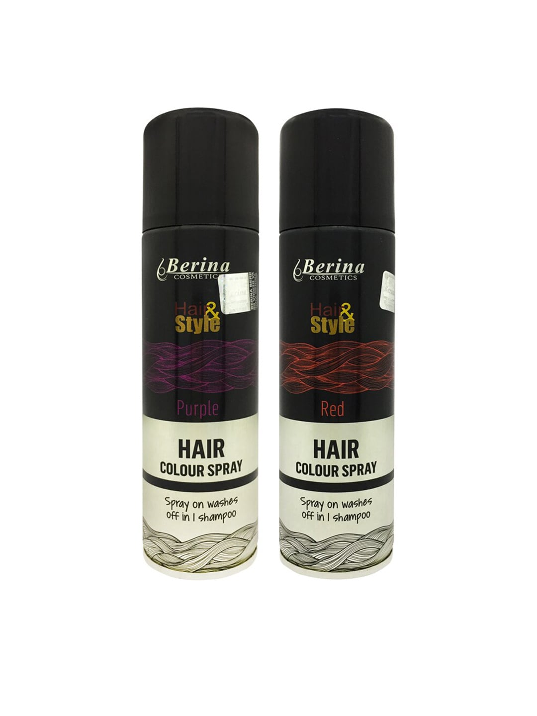 Berina Pack of 2 Hair Color Spray - Purple & Red Price in India