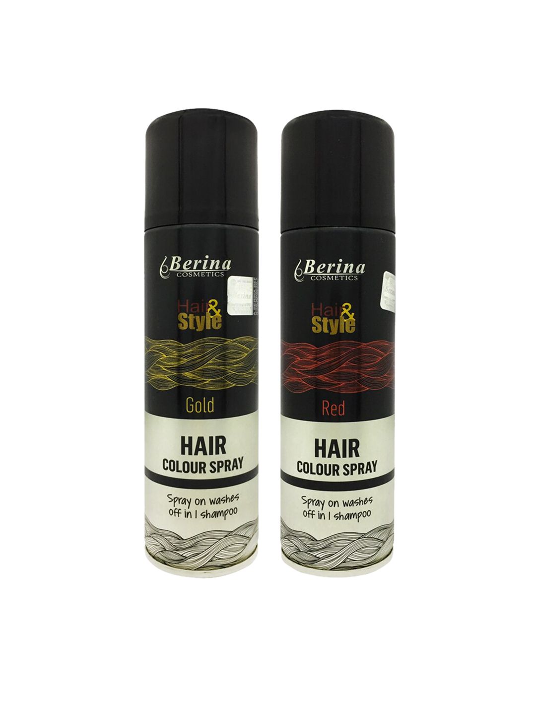 Berina Pack of 2 Hair Color Spray - Gold & Red Price in India