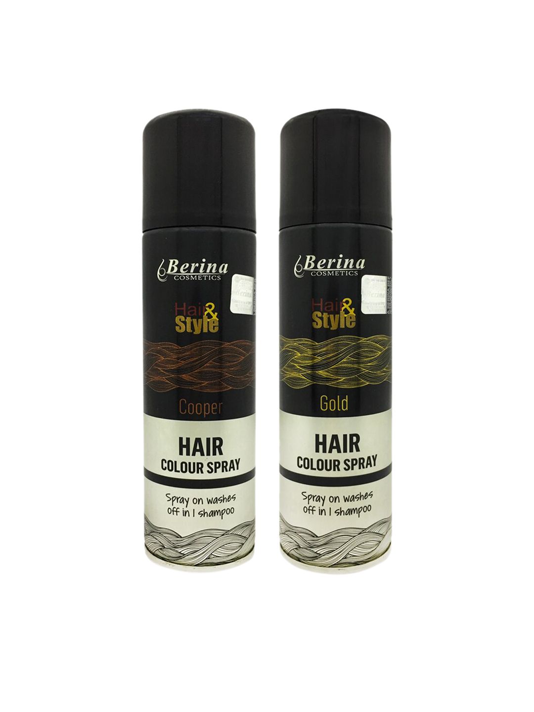 Berina Pack of 2 Hair Color Spray - Copper & Gold Price in India