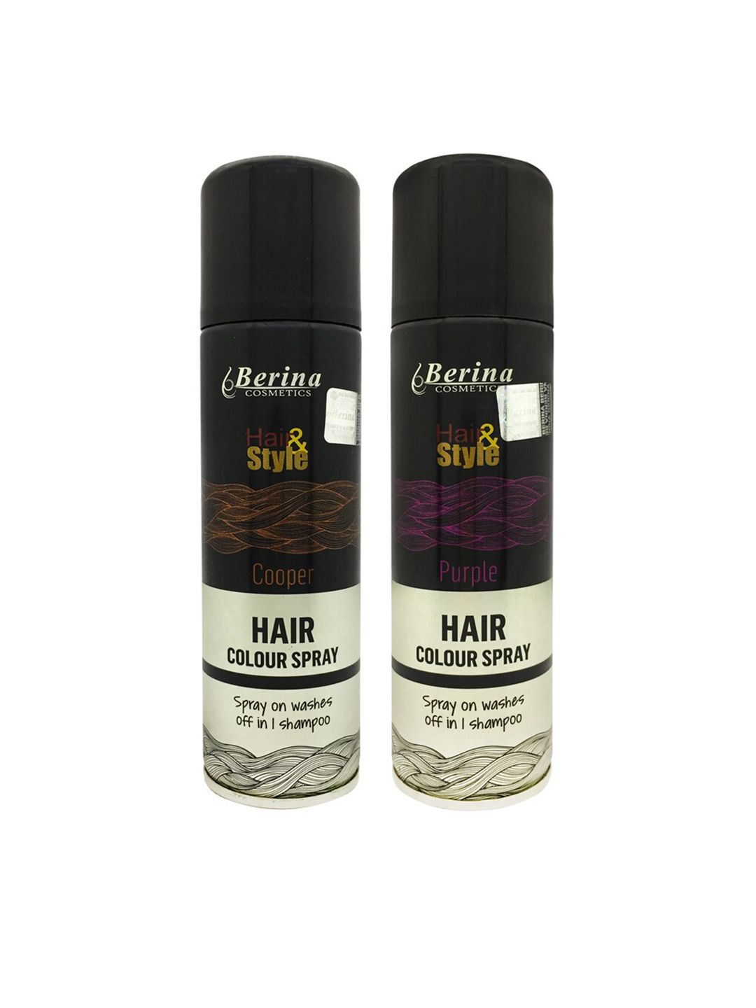 Berina Pack of 2 Hair Color Spray - Copper & Purple Price in India