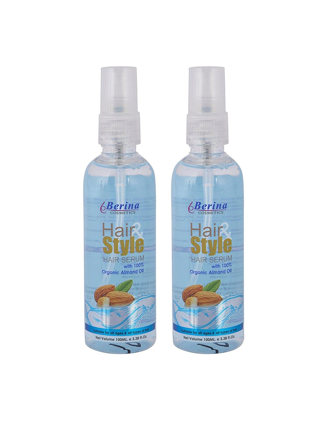 Berina Transparent Set of 2 Hair Serum with Almond Oil Price in India