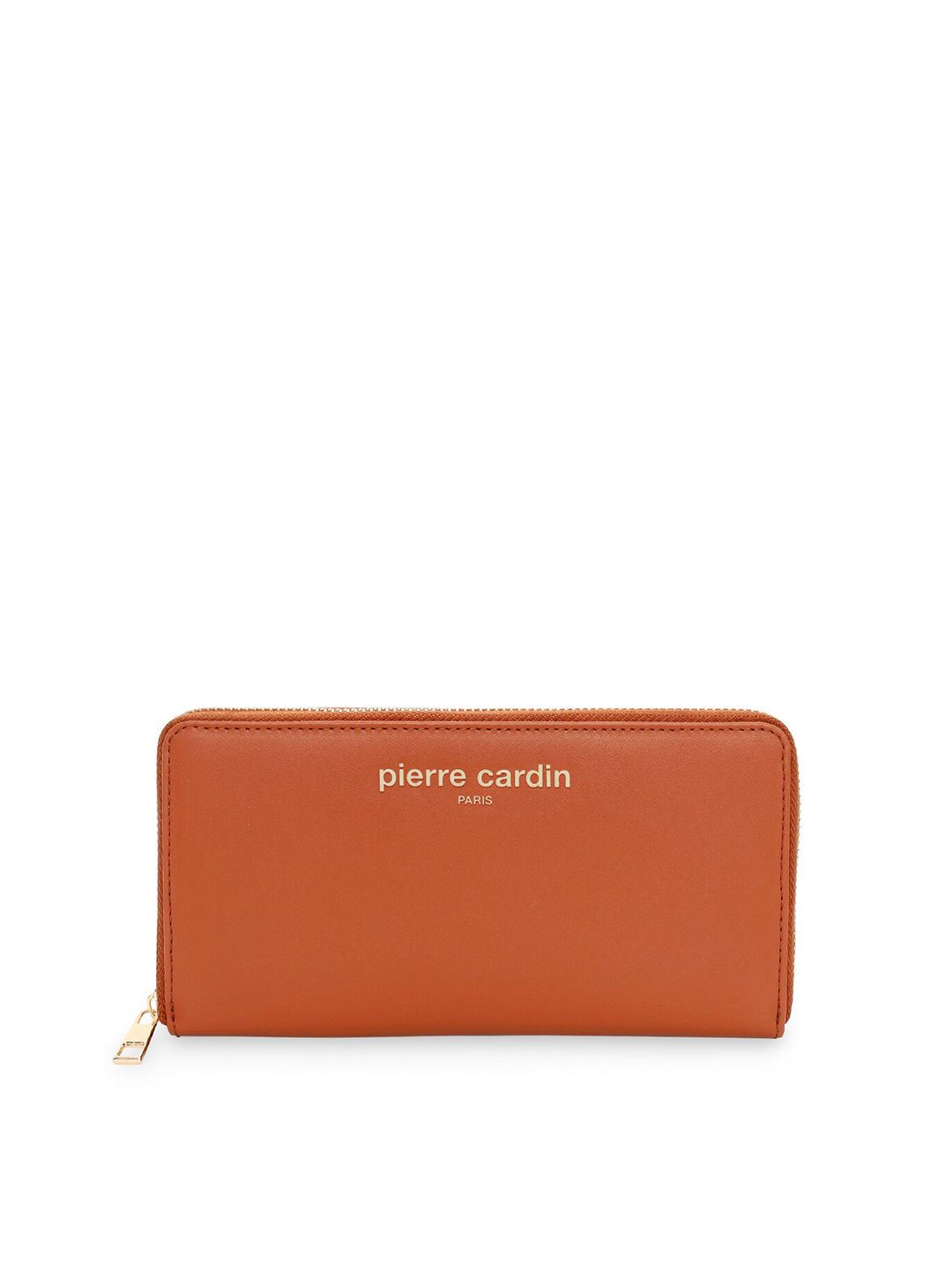 pierre cardin Women Brown Solid PU Zip Around Wallet Price in India