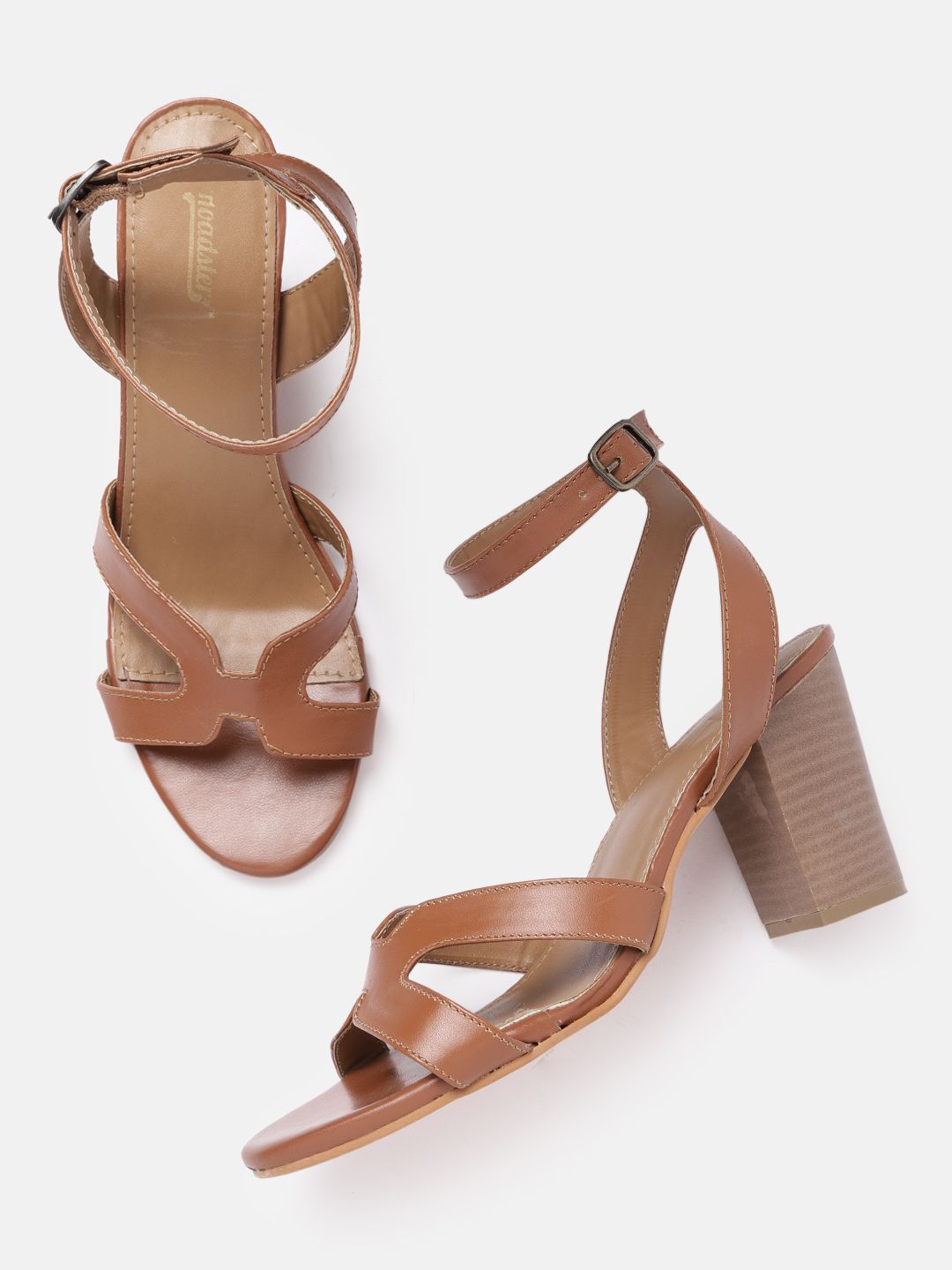 Roadster Tan Brown Solid Block Heels Price in India