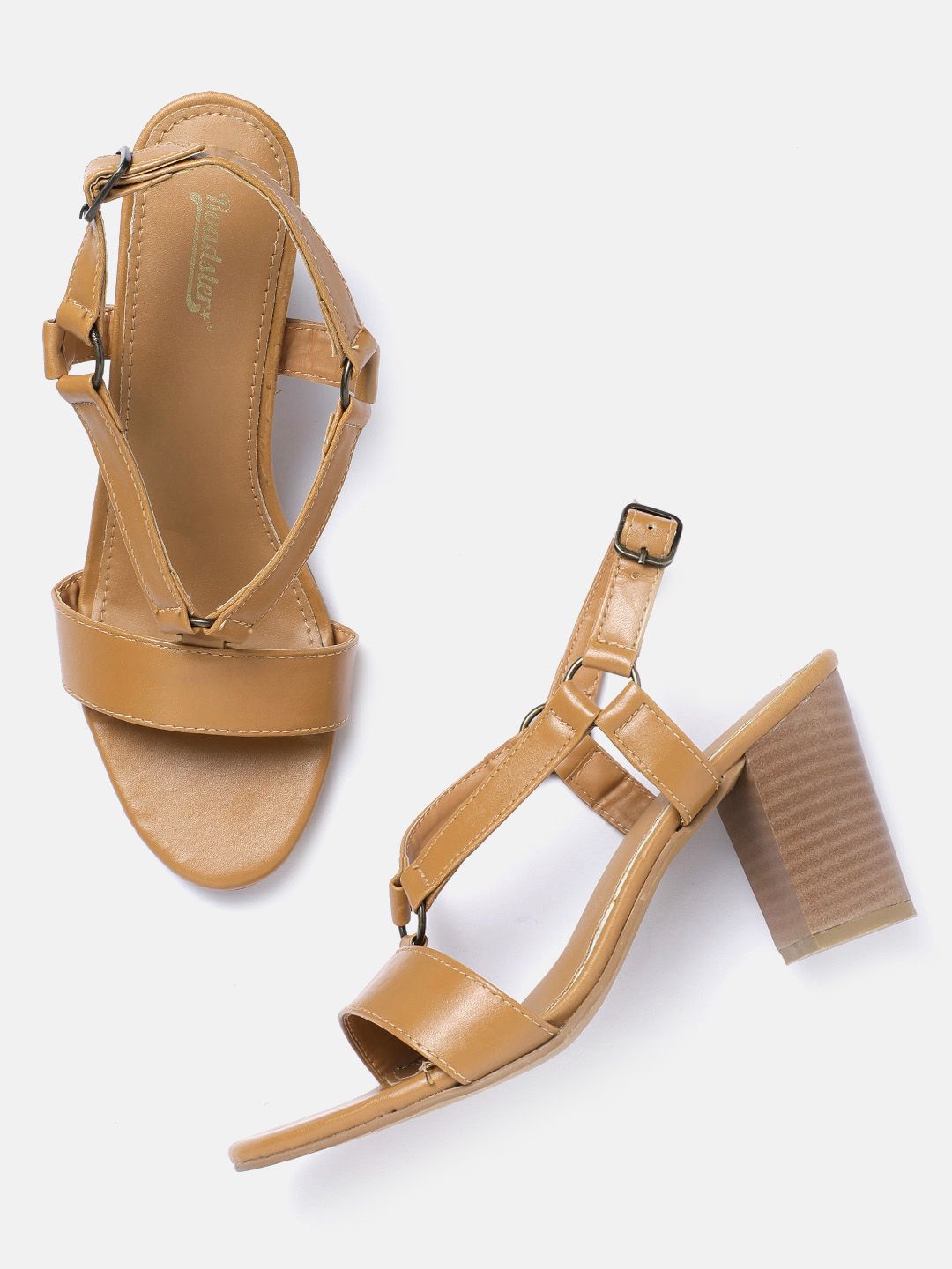 Roadster Nude-Coloured Block Sandals Price in India