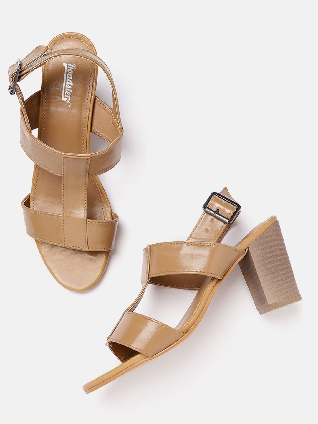 Roadster Beige Solid Block Heels Price in India