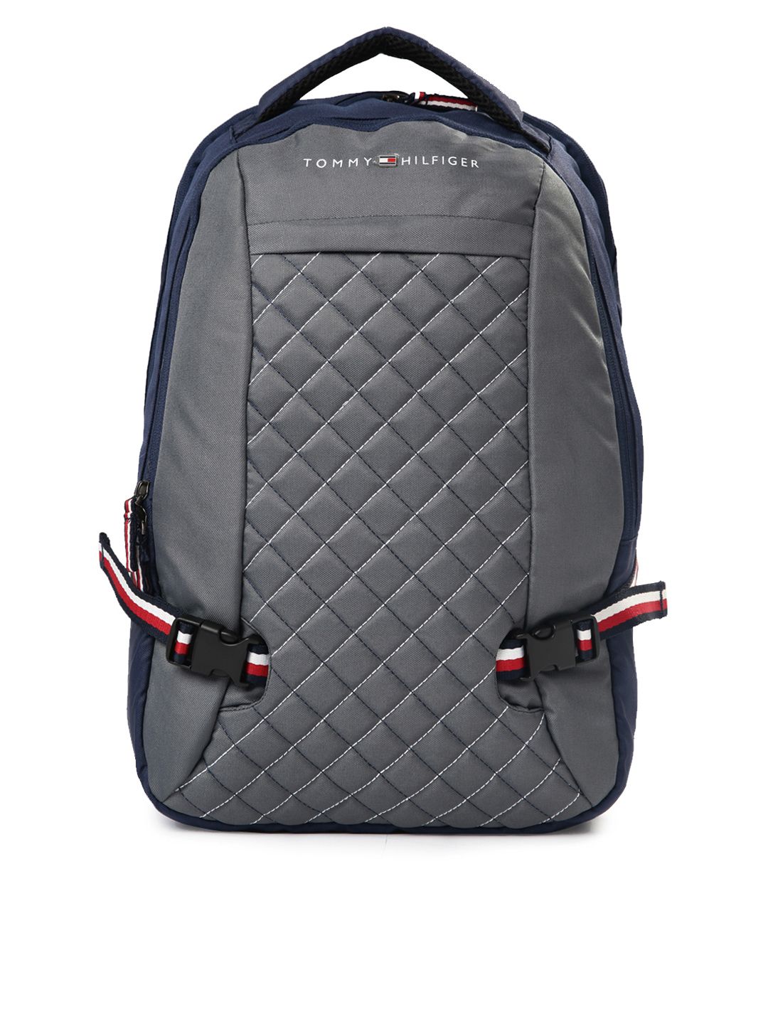 Tommy Hilfiger Unisex Navy & Grey Quilted Laptop Backpack Price in India