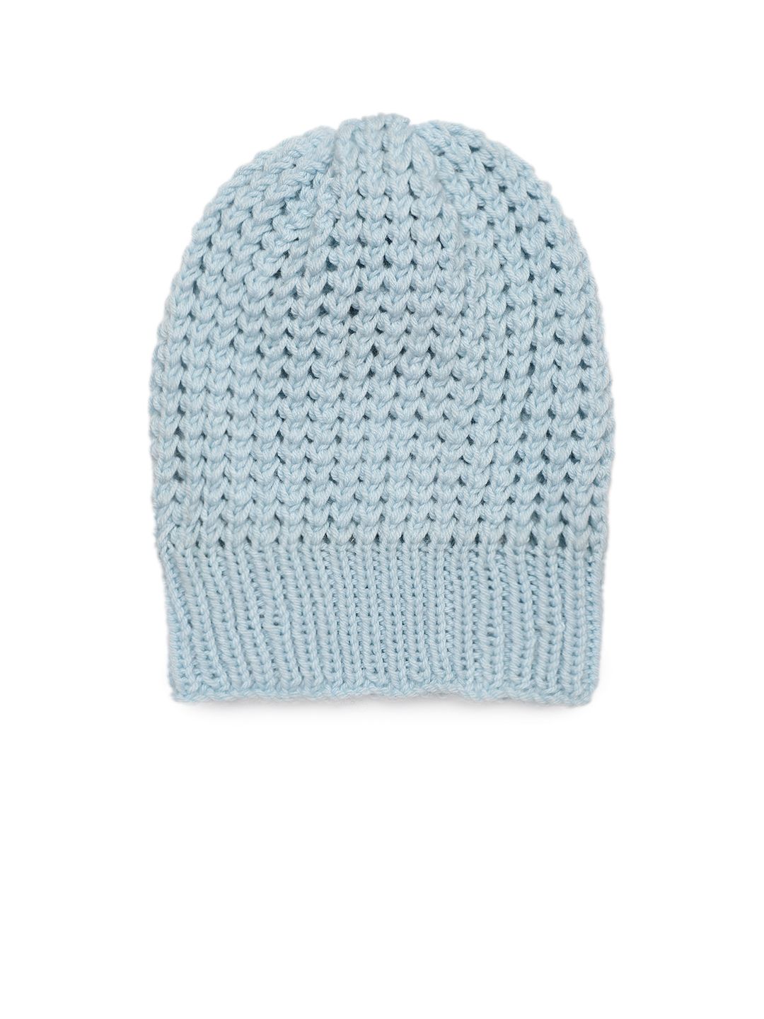 Magic Needles Unisex Blue Acrylic Light Netted Beanie Price in India