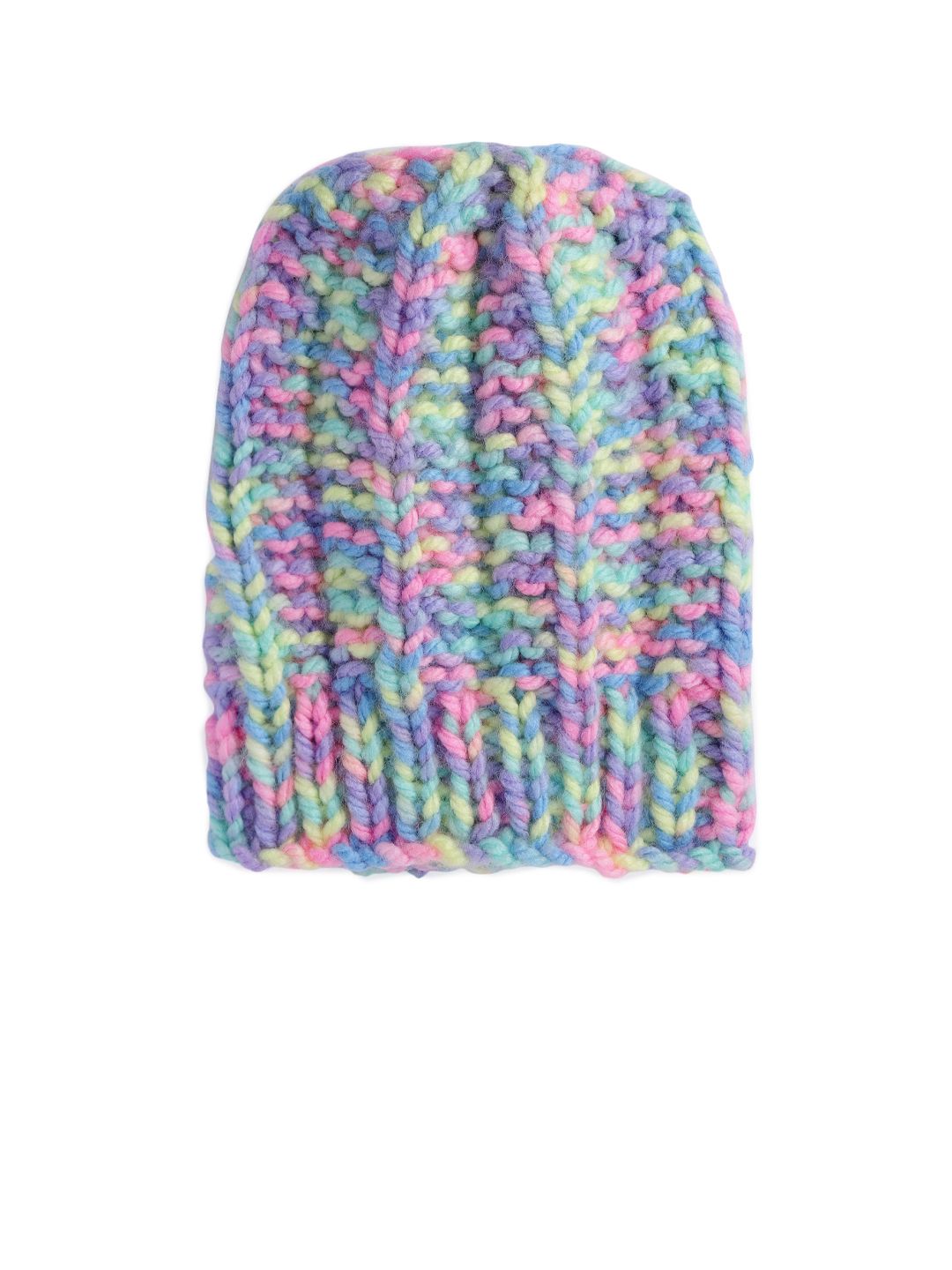 Magic Needles Unisex Multicoloured Acrylic Handknitted Beanie Price in India