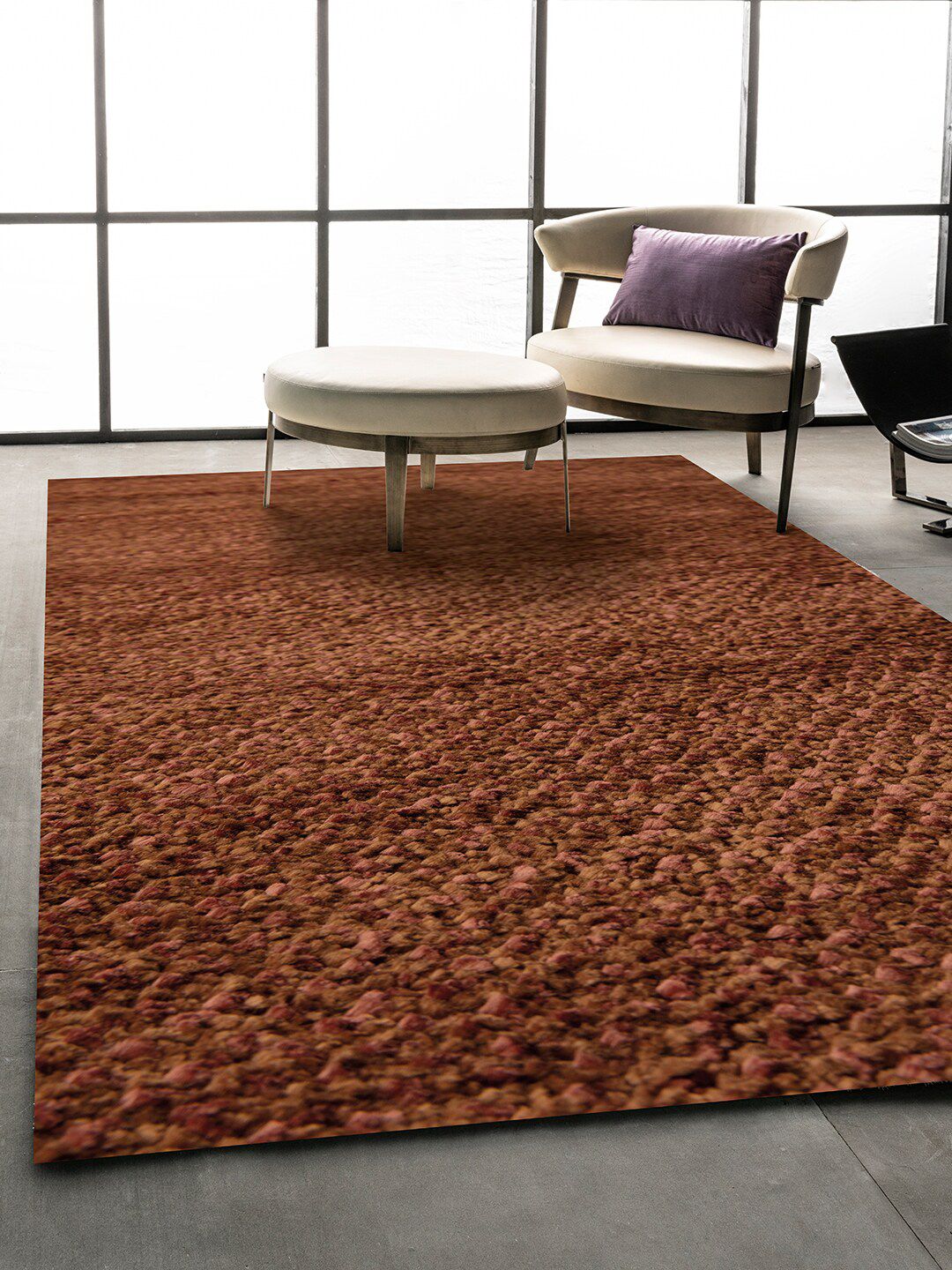 DDecor Brown Solid Carpet Price in India