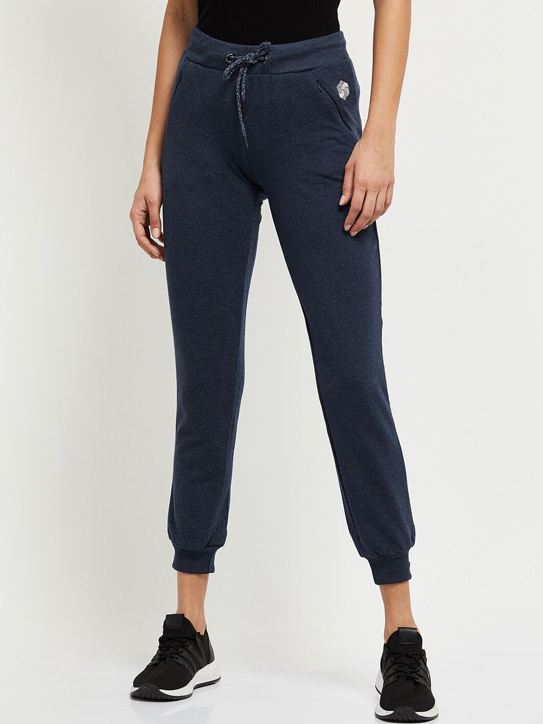 max Women Blue Solid Joggers Price in India