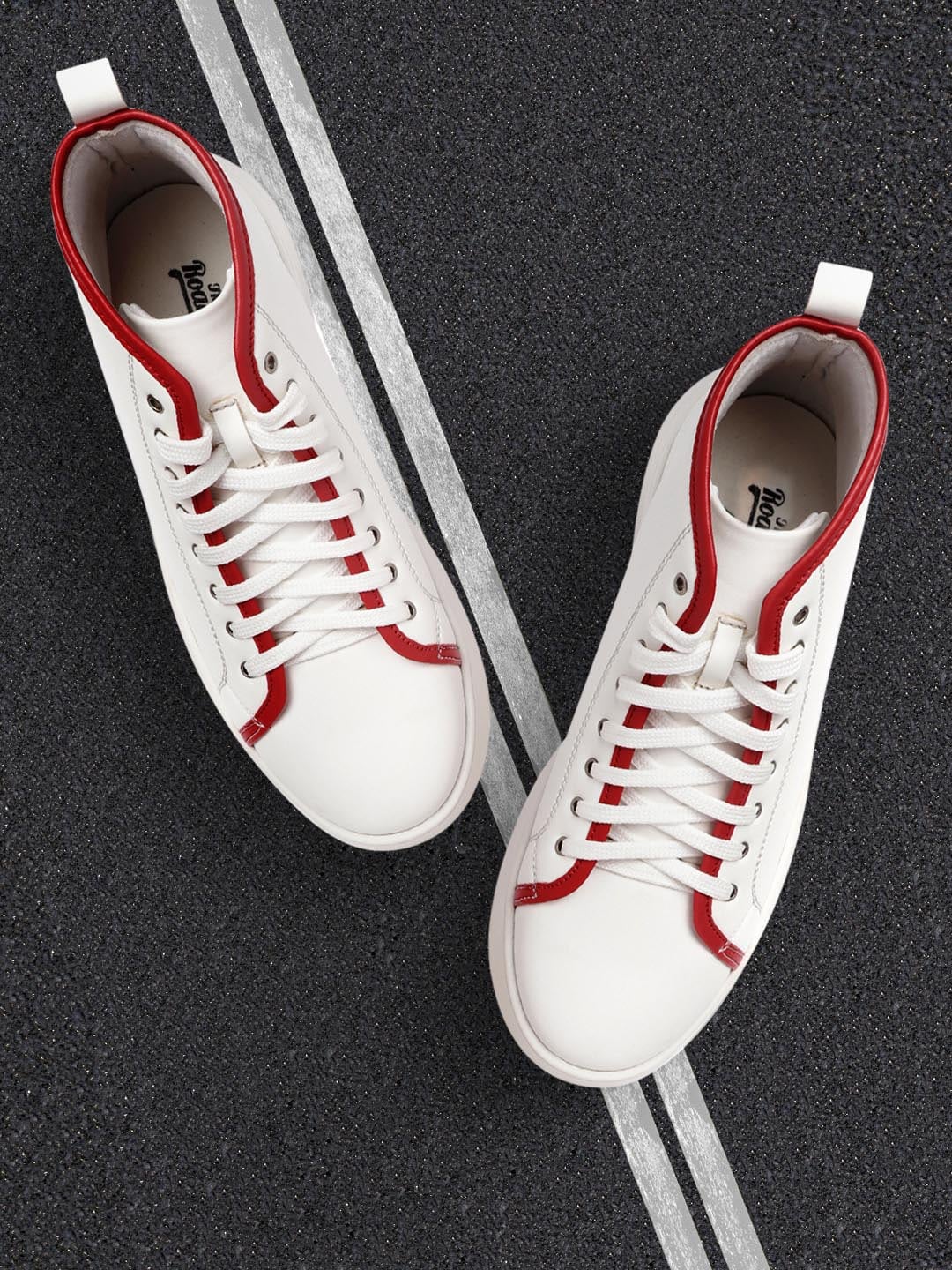 Roadster Women White & Red Flatform Sneakers Price in India