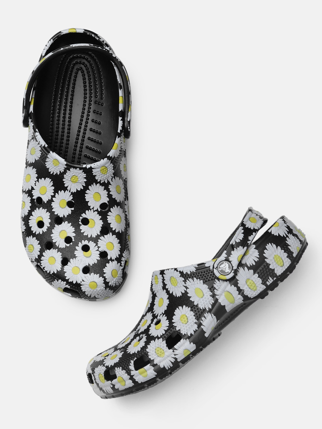 Crocs Women Black Floral Printed Classic Vacay Vibes Clog Price in India