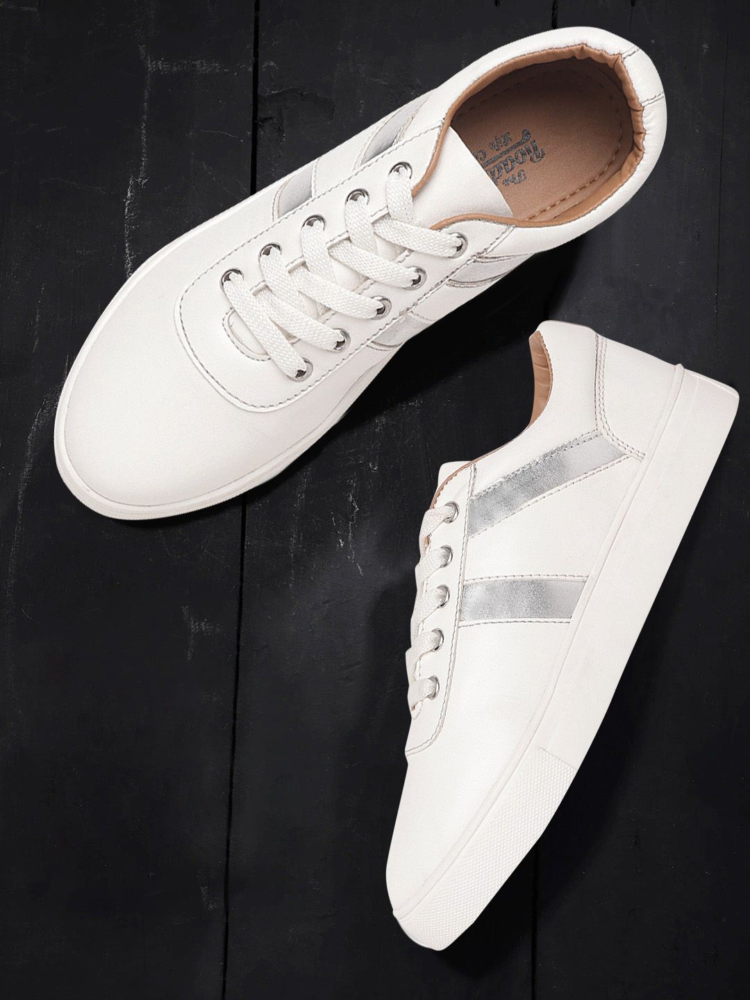 Roadster Women White Solid Sneakers Price in India