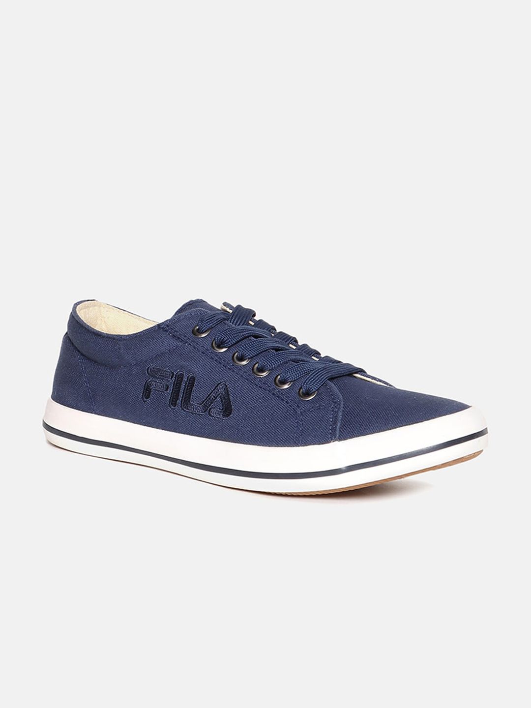 FILA Unisex Blue Embroidered Lace-Up Sneakers Price in India