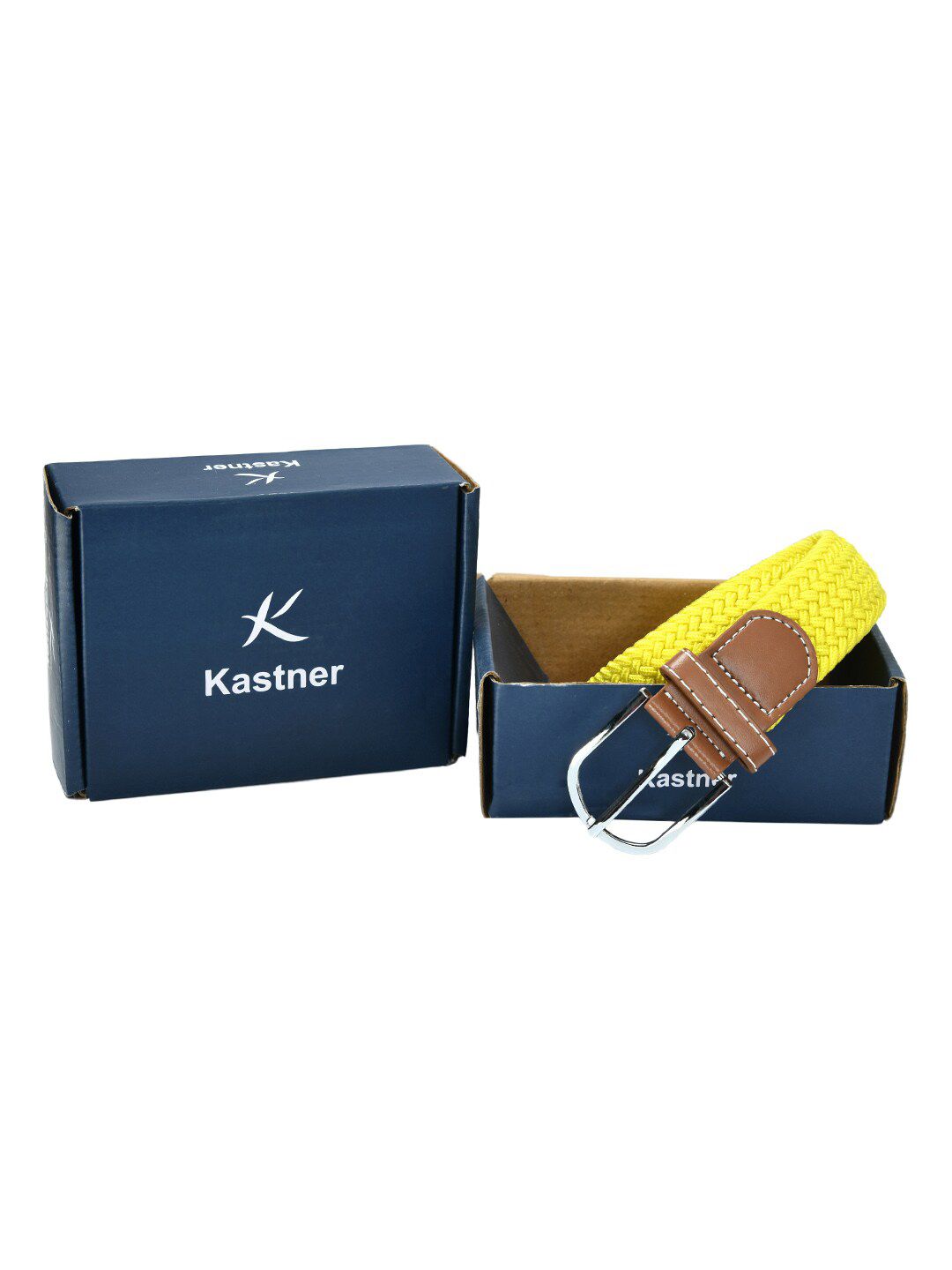 Kastner Unisex Yellow Braided Stretchable Belt Price in India