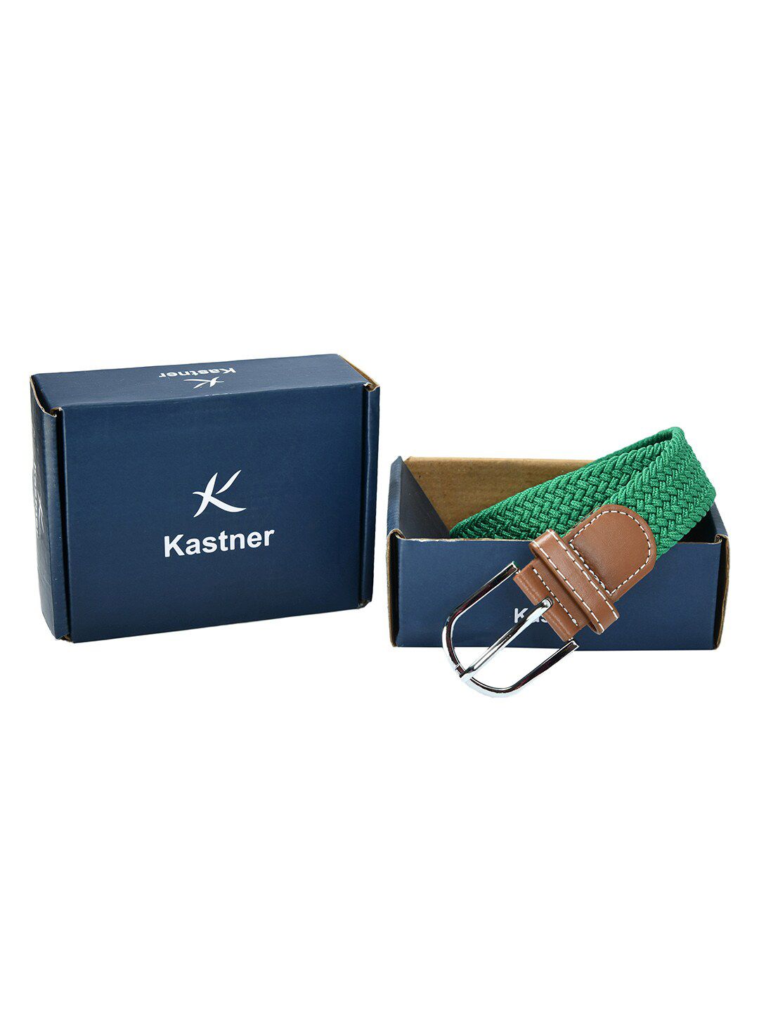 Kastner Unisex Green Braided Stretchable Belt Price in India