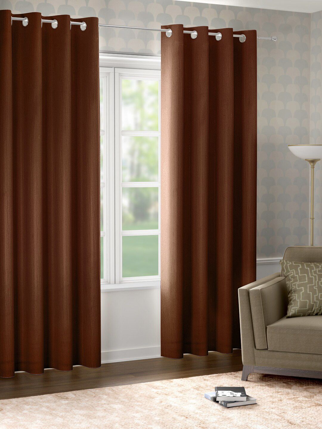 Raymond Home Brown Door Curtain Price in India