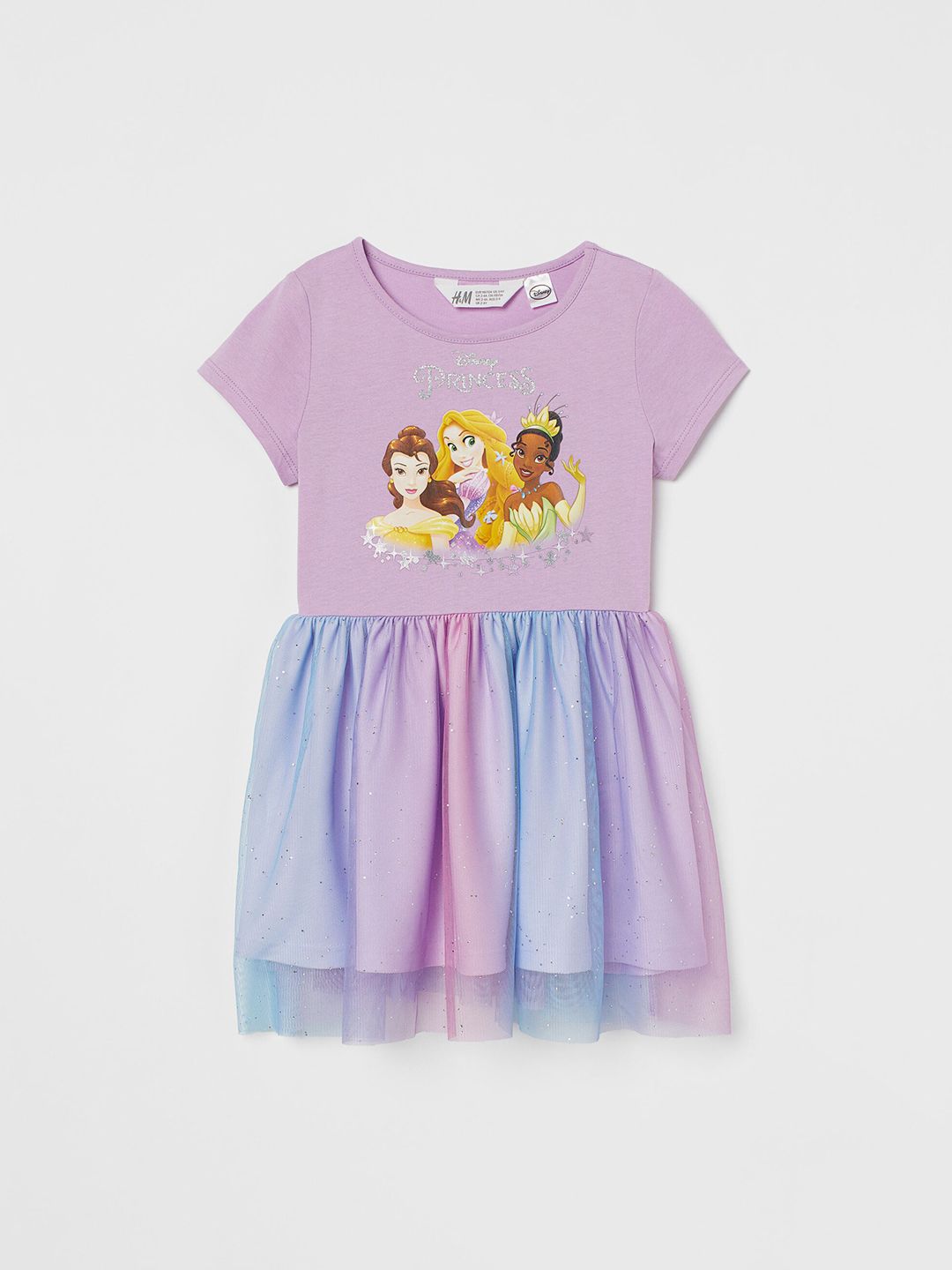 disney princess dress h&m Buy H&M Girls Purple Disney Princess Printed Pure Cotton Tulle Dress -  Dresses for Girls 14927220