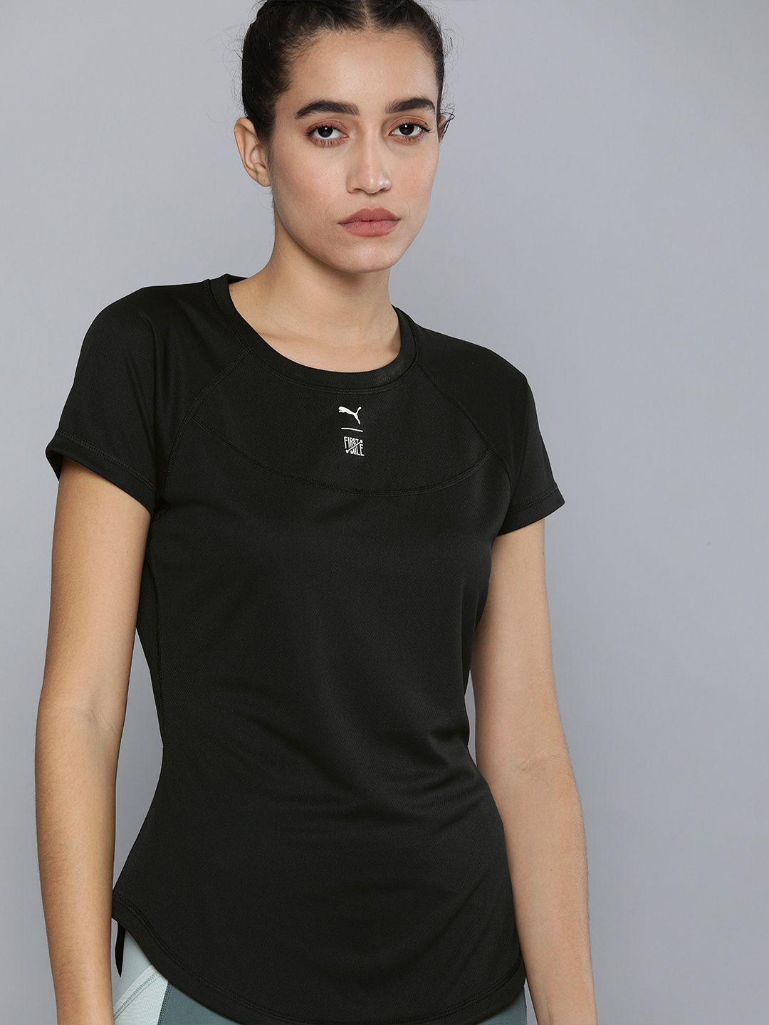 Puma x FIRST MILE Women Black Training Sustainable T-shirt Price in India