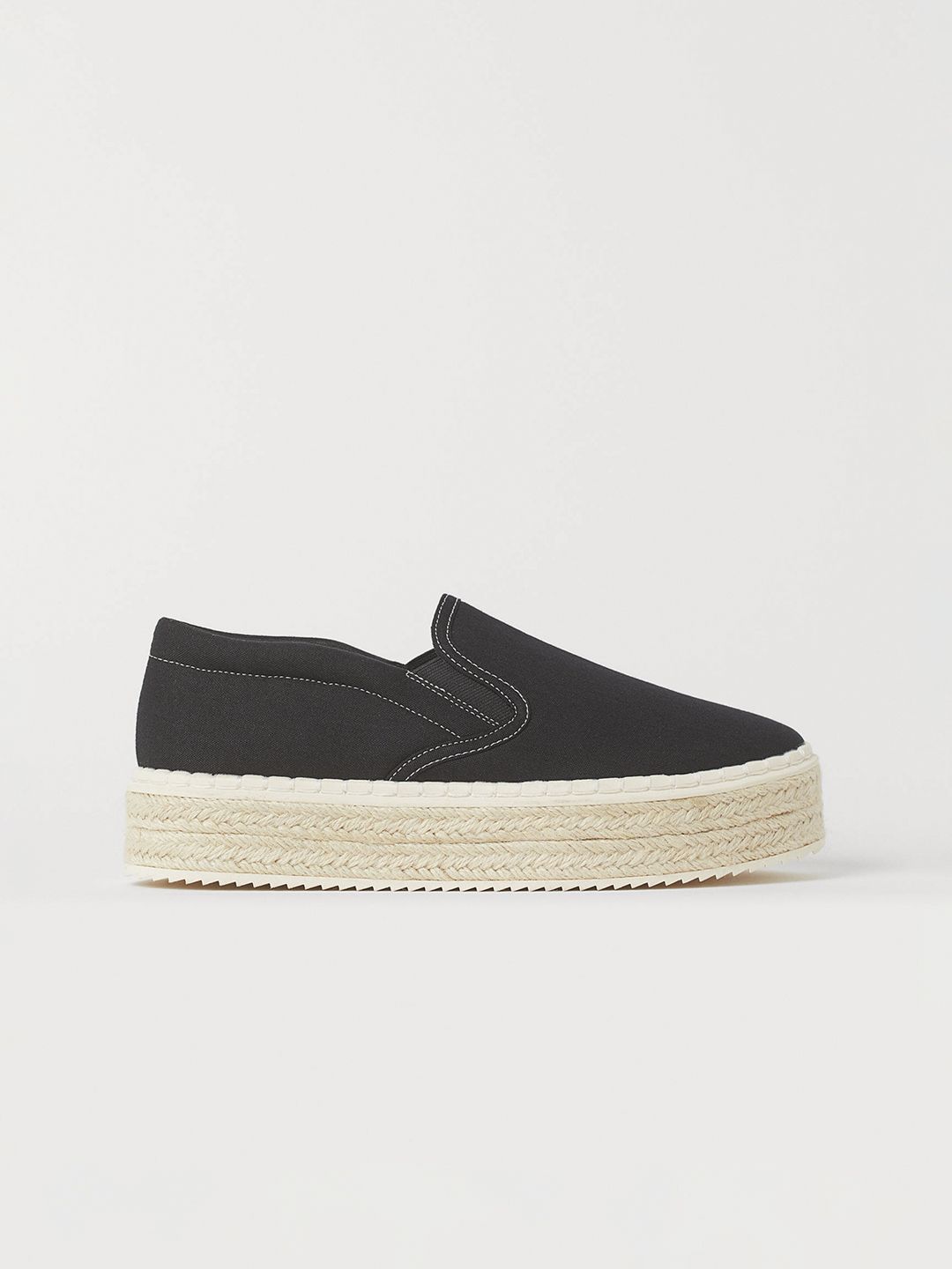 H&M Women Black Solid Platform Espadrilles Price in India