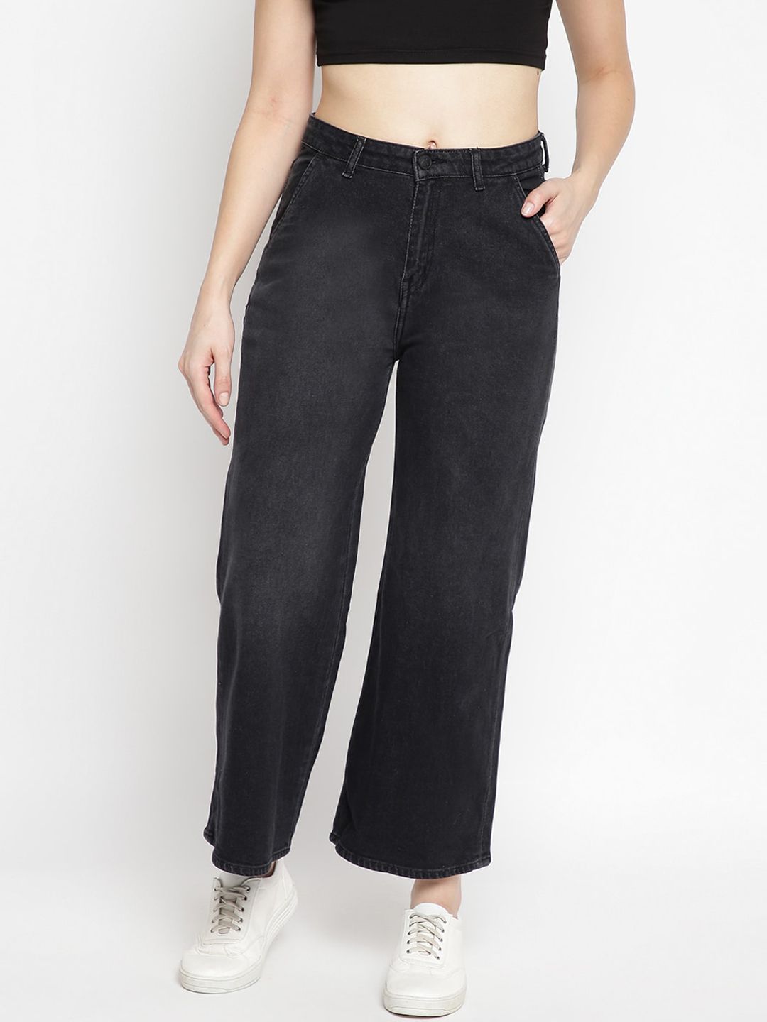 TALES & STORIES Women Black Flared Jeans Price in India