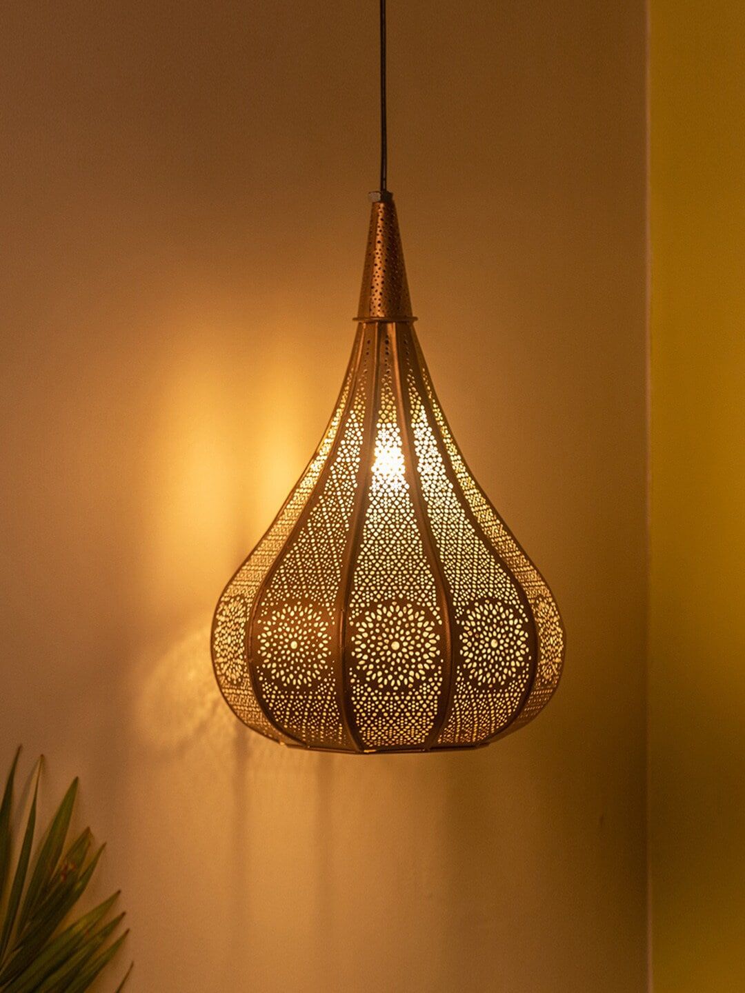ExclusiveLane Brown Contemporary Iron Hanging Pendant Ceiling Lamp Price in India