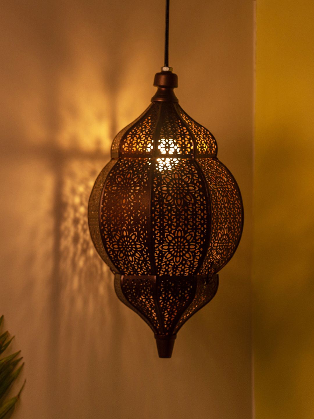 ExclusiveLane Brown Contemporary Iron Hanging Pendant Ceiling Lamp Price in India