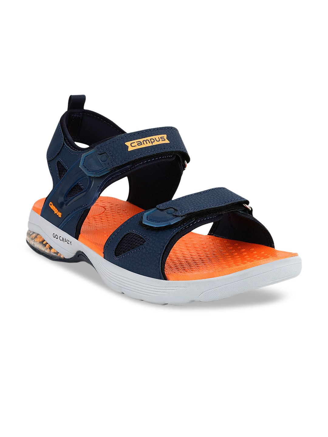 Campus Men Navy Blue & Orange Sports Sandals