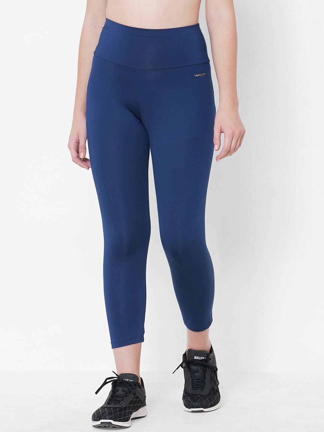 Sweet Dreams Women Navy Blue Solid Workout Tights Price in India