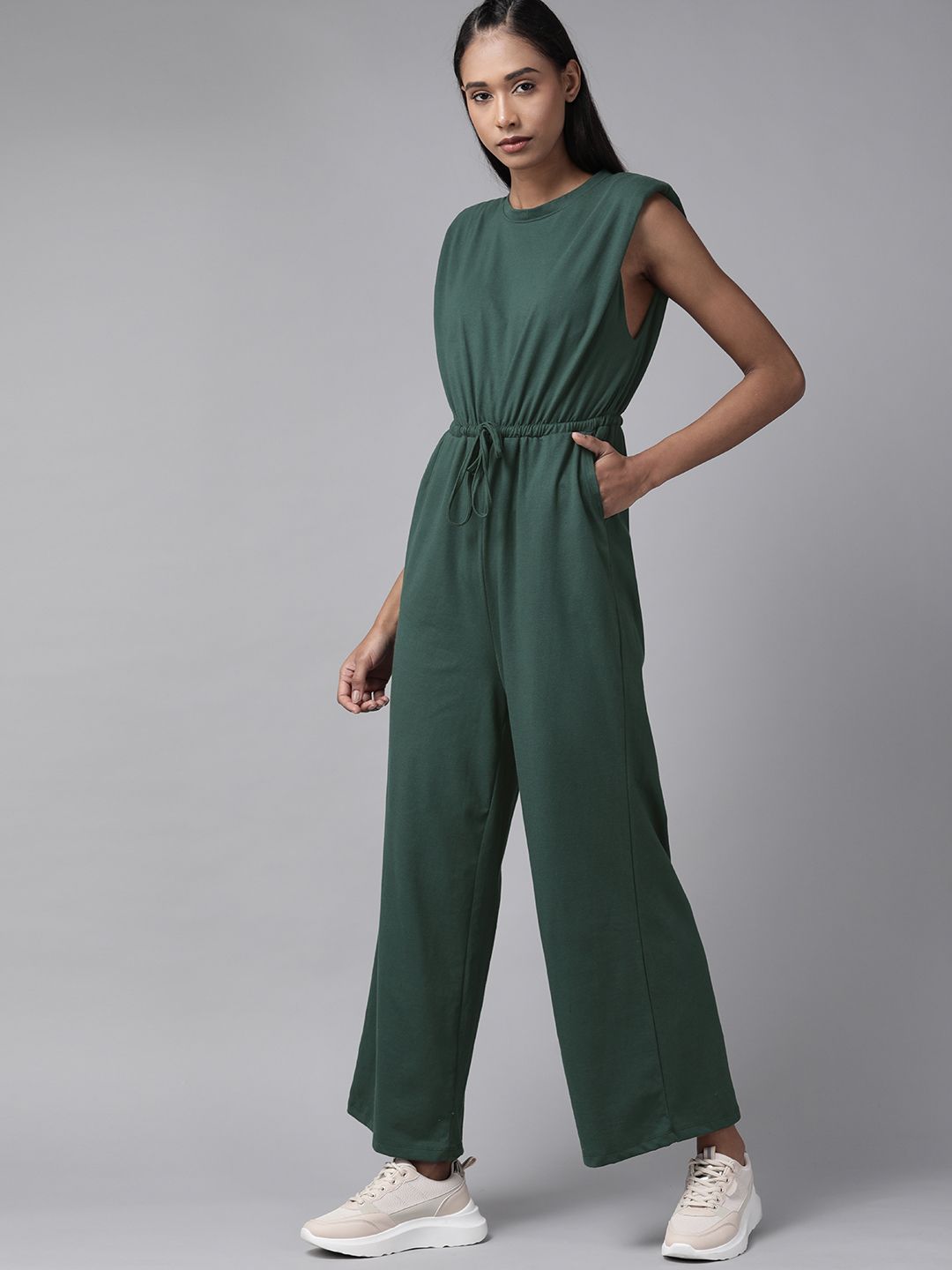 Roadster Green Basic Jumpsuit Price in India