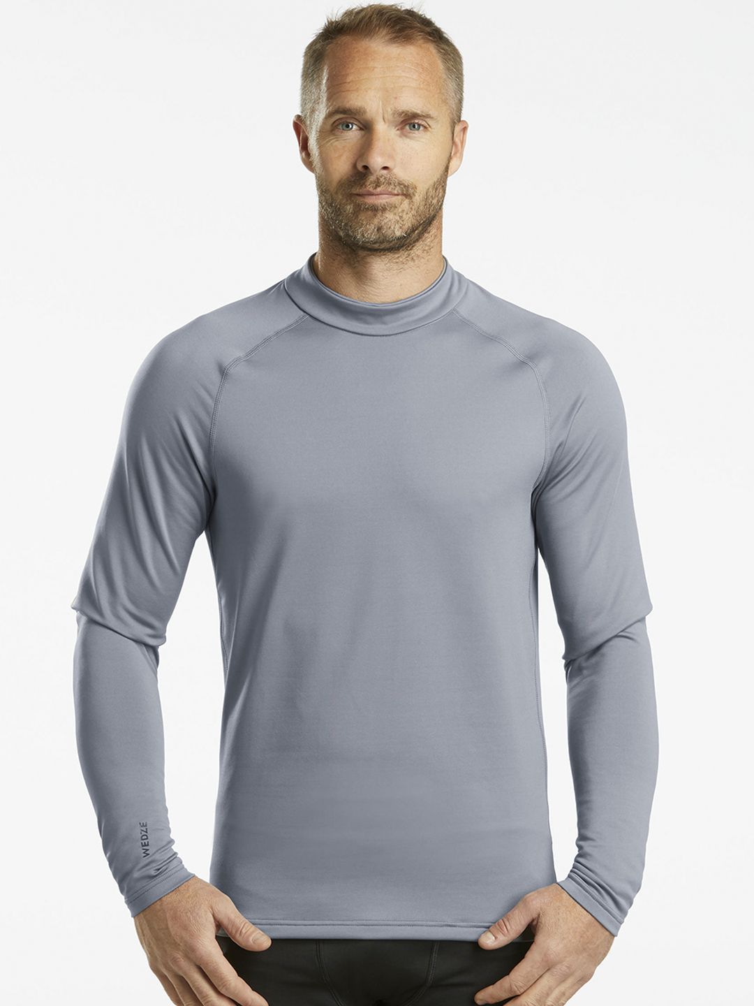 WEDZE By Decathlon Men Grey Solid Thermal Tops