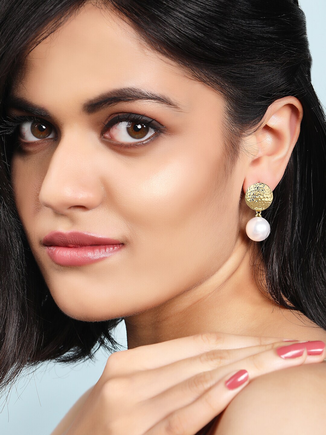 TOKYO TALKIES X rubans FASHION ACCESSORIES Gold-Toned Circular Studs Earrings Price in India