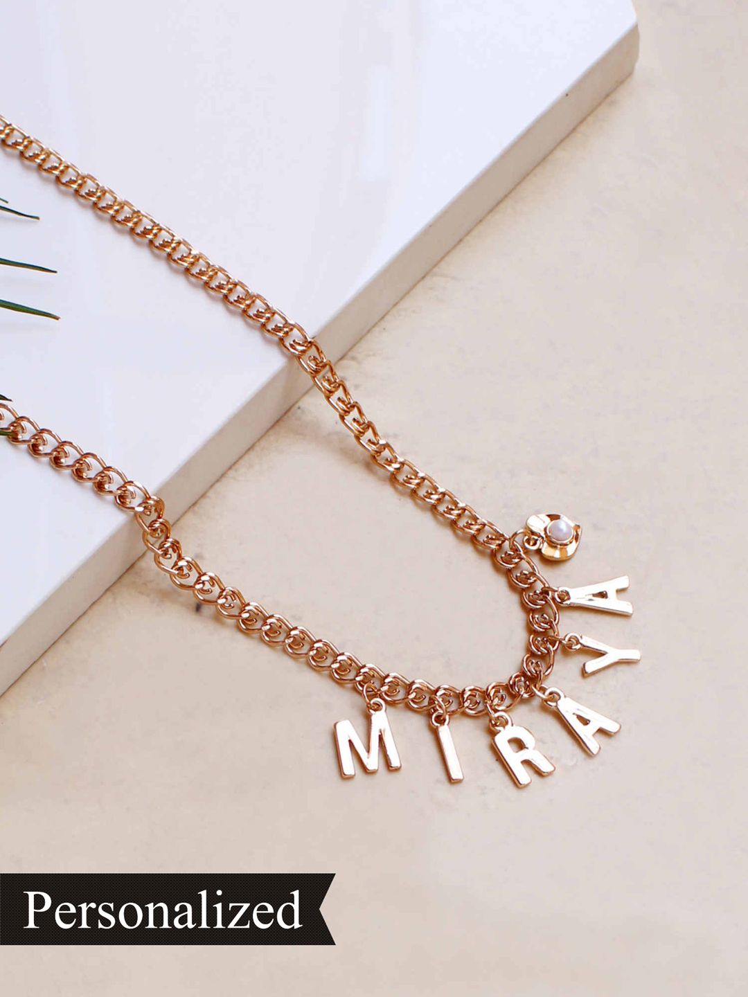 Runway Ritual Gold-Toned 6 Letter Adjustable Name Necklace Price in India