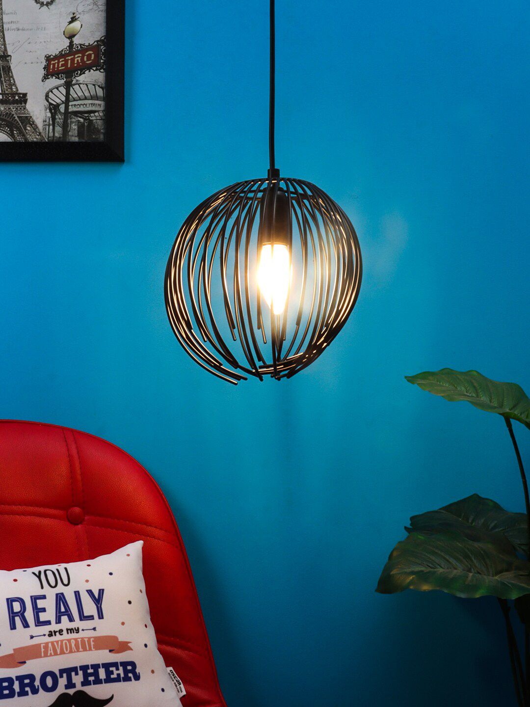 Aapno Rajasthan Black Contemporary Pendent Lamp Price in India