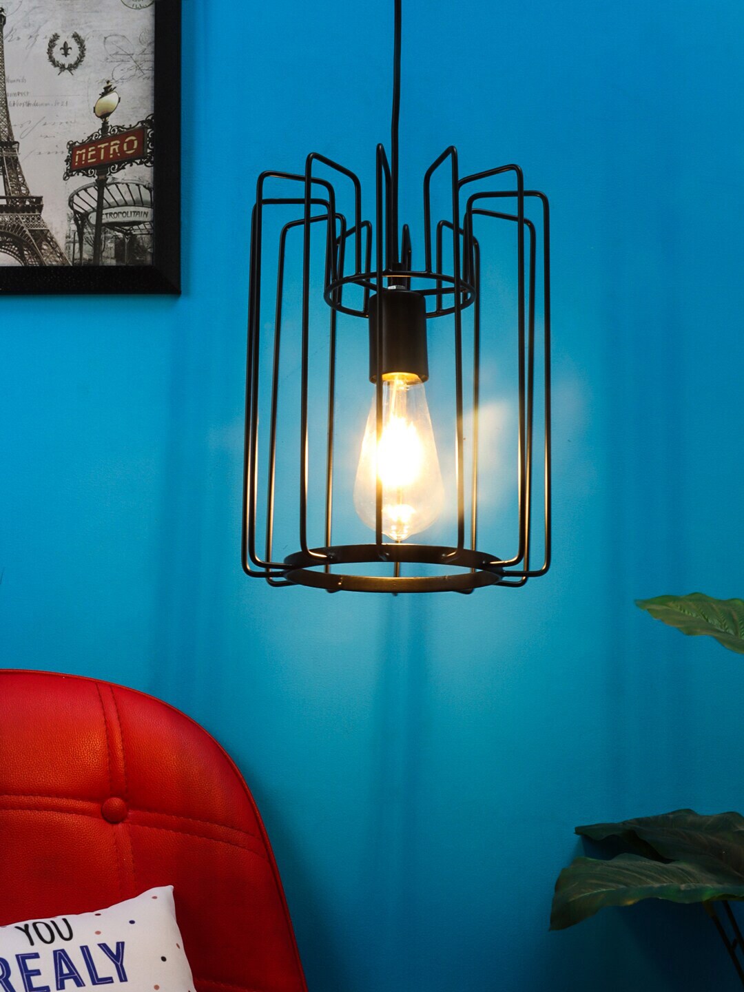 Aapno Rajasthan Black Contemporary Pendent Light Price in India