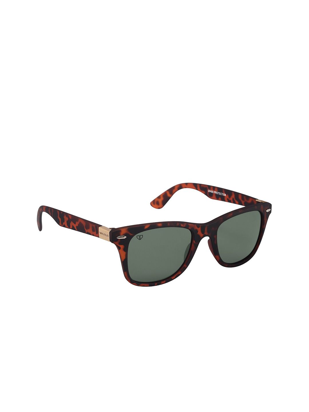 Walrus Men Green Lens & Brown Wayfarer Sunglasses with UV Protected Lens