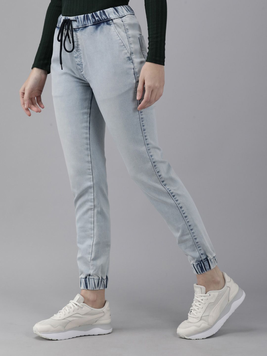 Roadster Women Blue Jogger Stretchable Jeans Price in India
