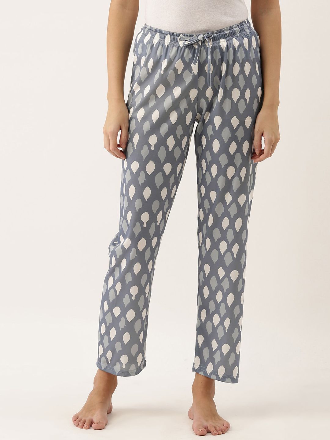 Bannos Swagger Women Grey Checked Printed Lounge Pants Price in India