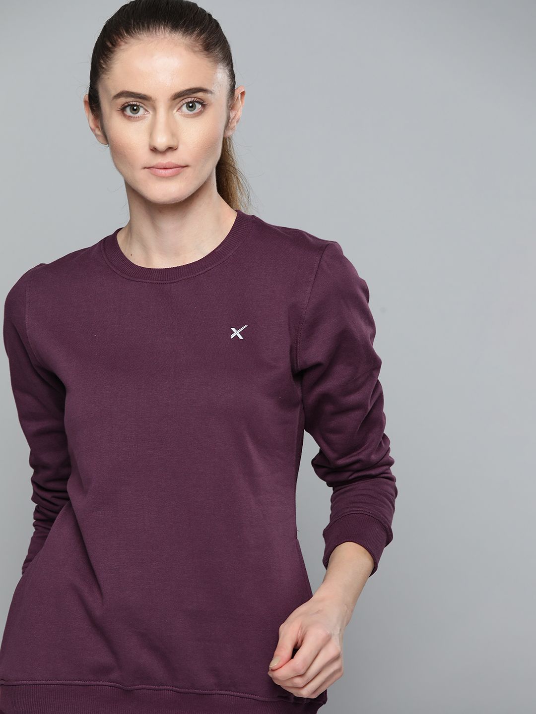 HRX by Hrithik Roshan Women Burgundy Sweatshirt Price in India