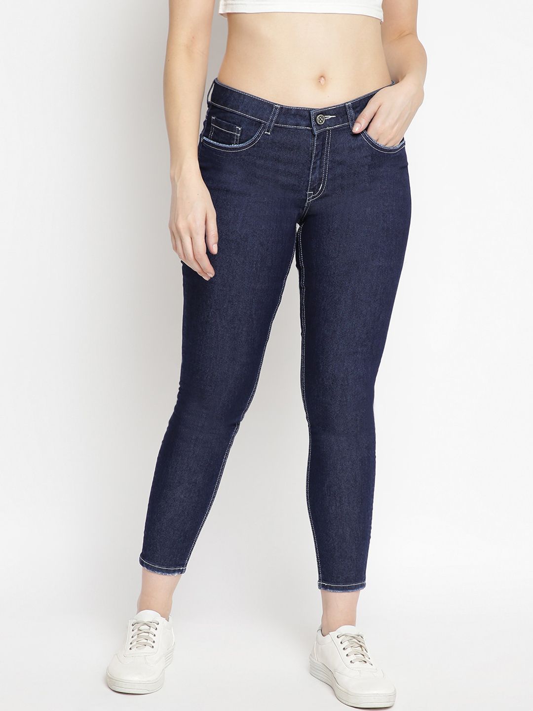 TALES & STORIES Women Blue Skinny Fit Stretchable Jeans Price in India