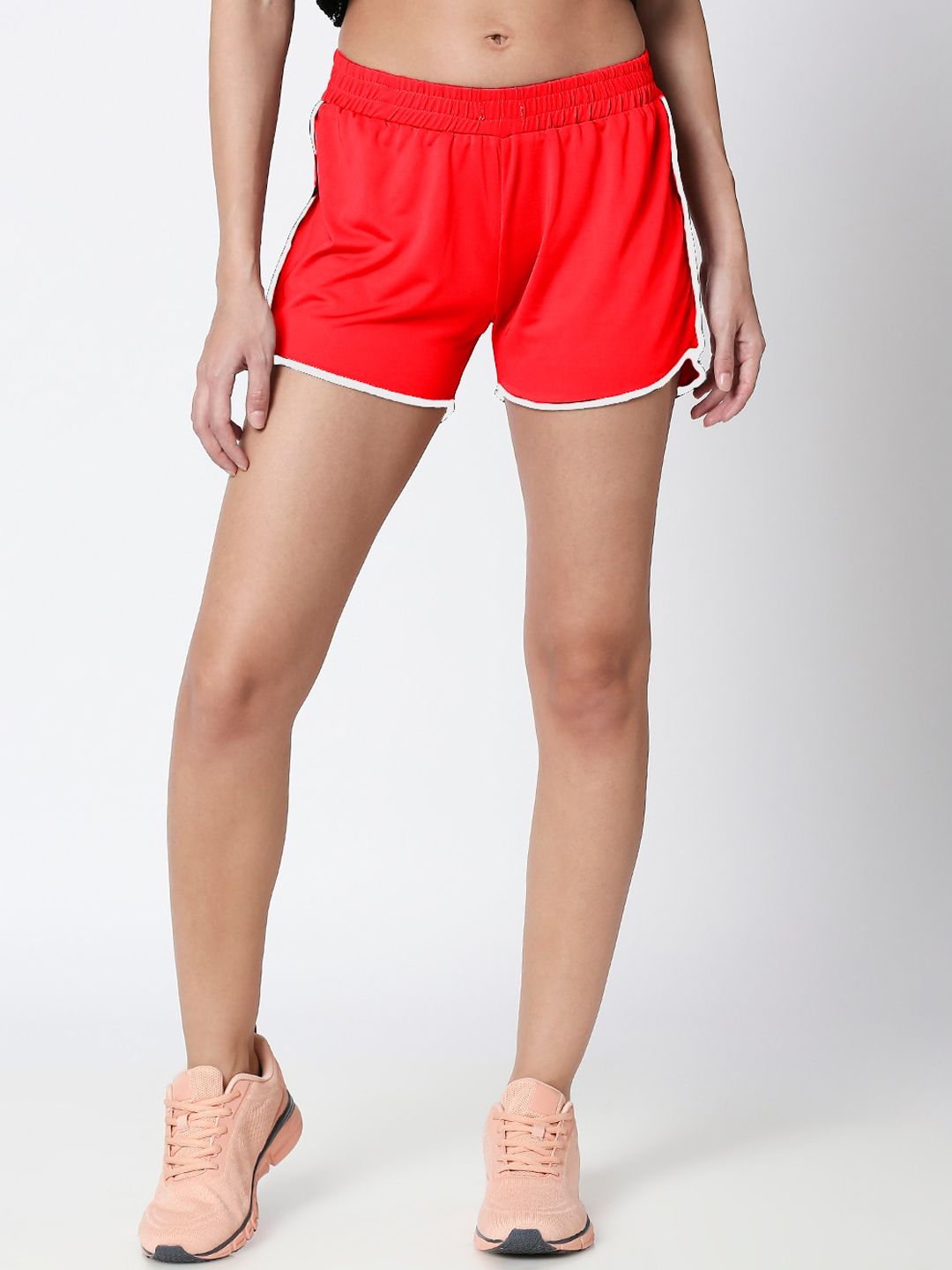 Blacksmith Women Red Mid-Rise Sports Shorts Price in India