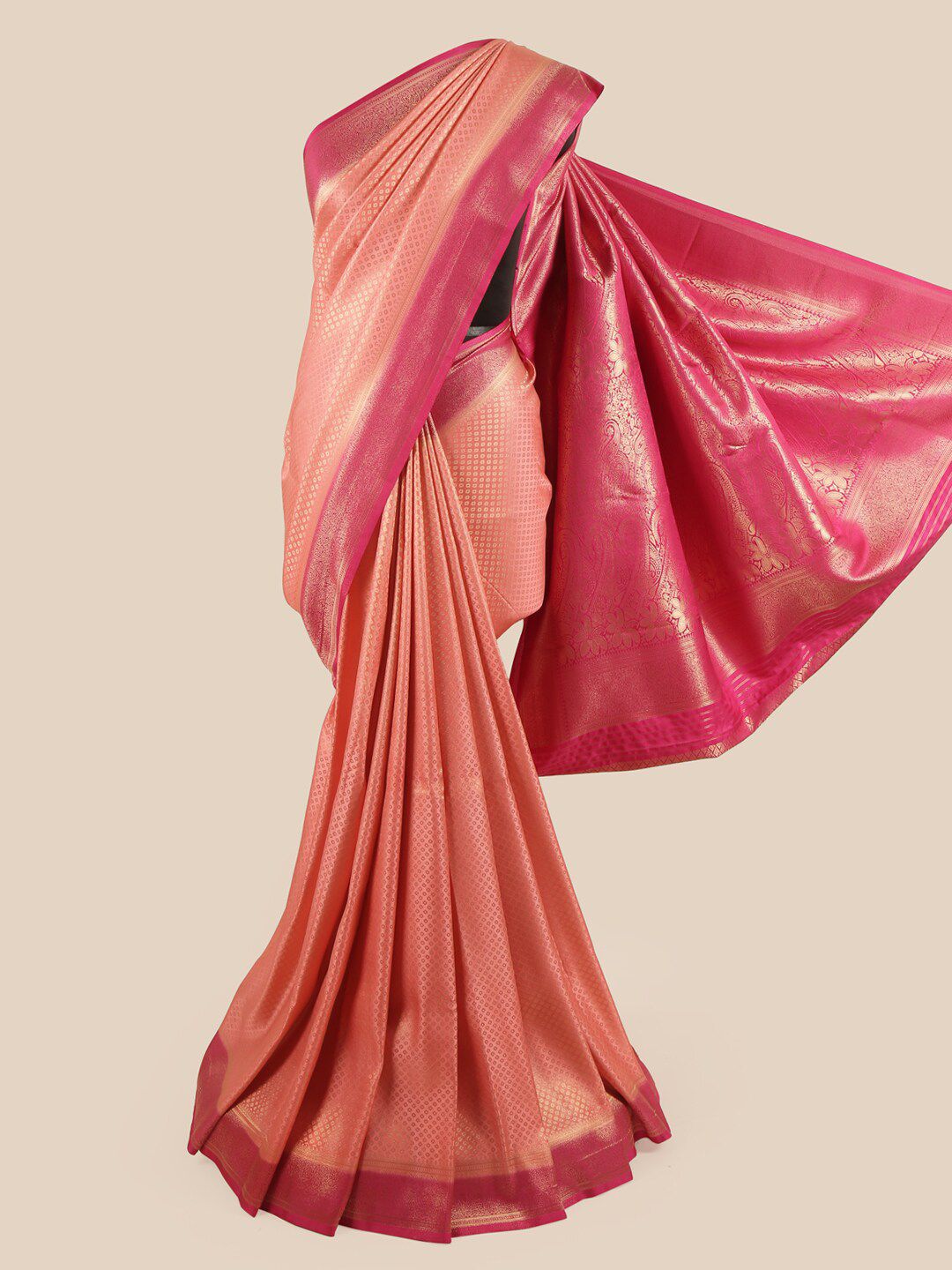 Pothys Pink & Fuchsia Woven Design Art Silk Saree