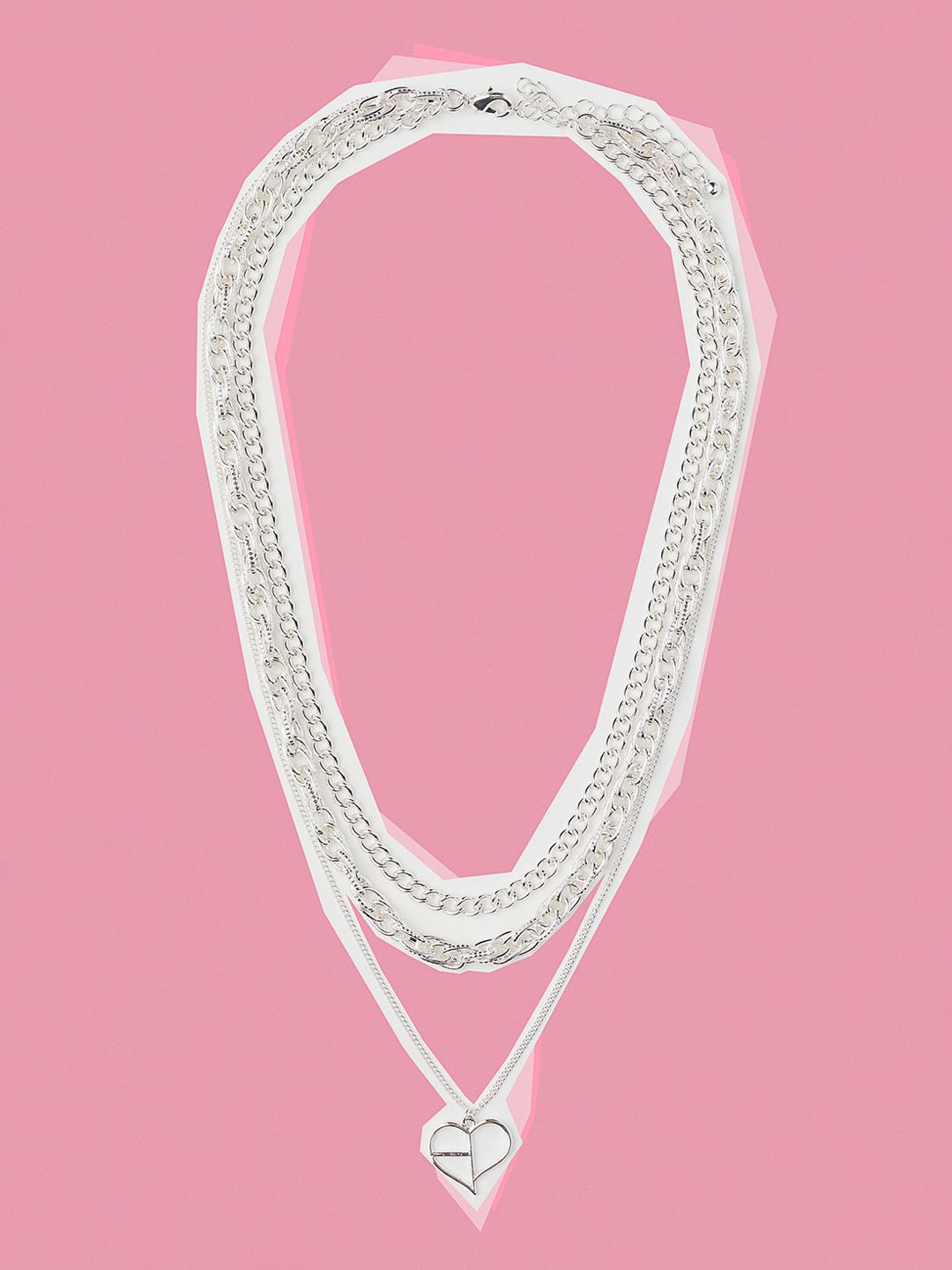 H&M Women Silver-Toned Three-Strand Necklace Price in India