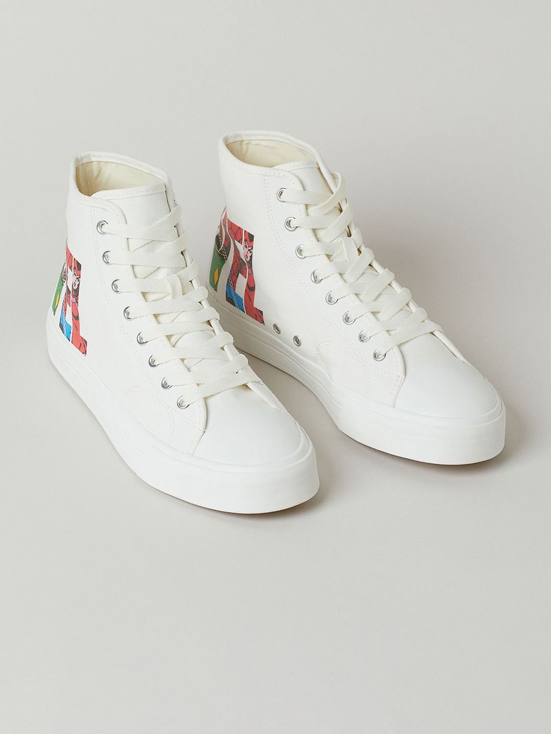 H&M Mens White Hi-top trainers