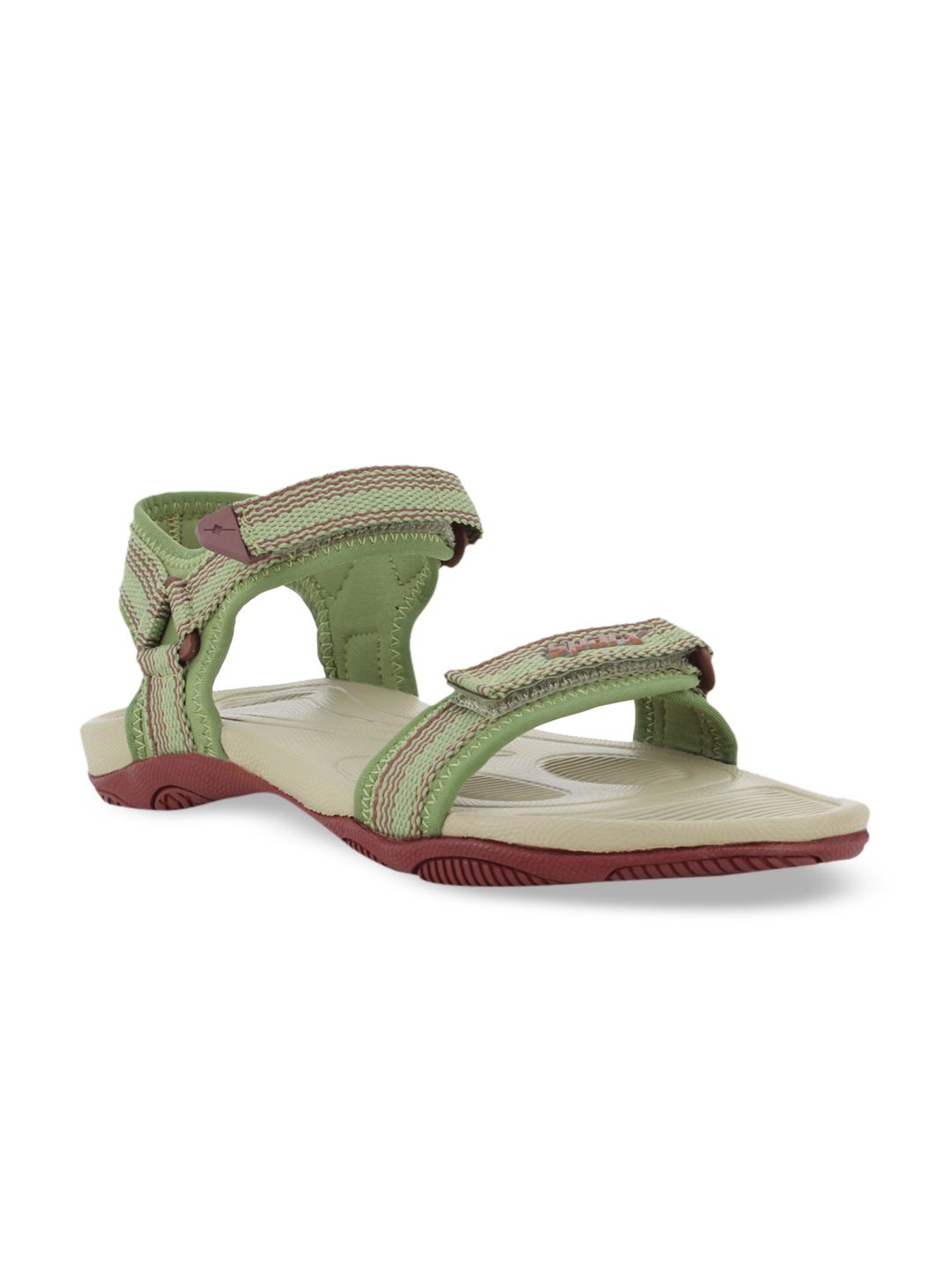 Sparx Women Sea Green & Beige Solid Floater Sandals Price in India