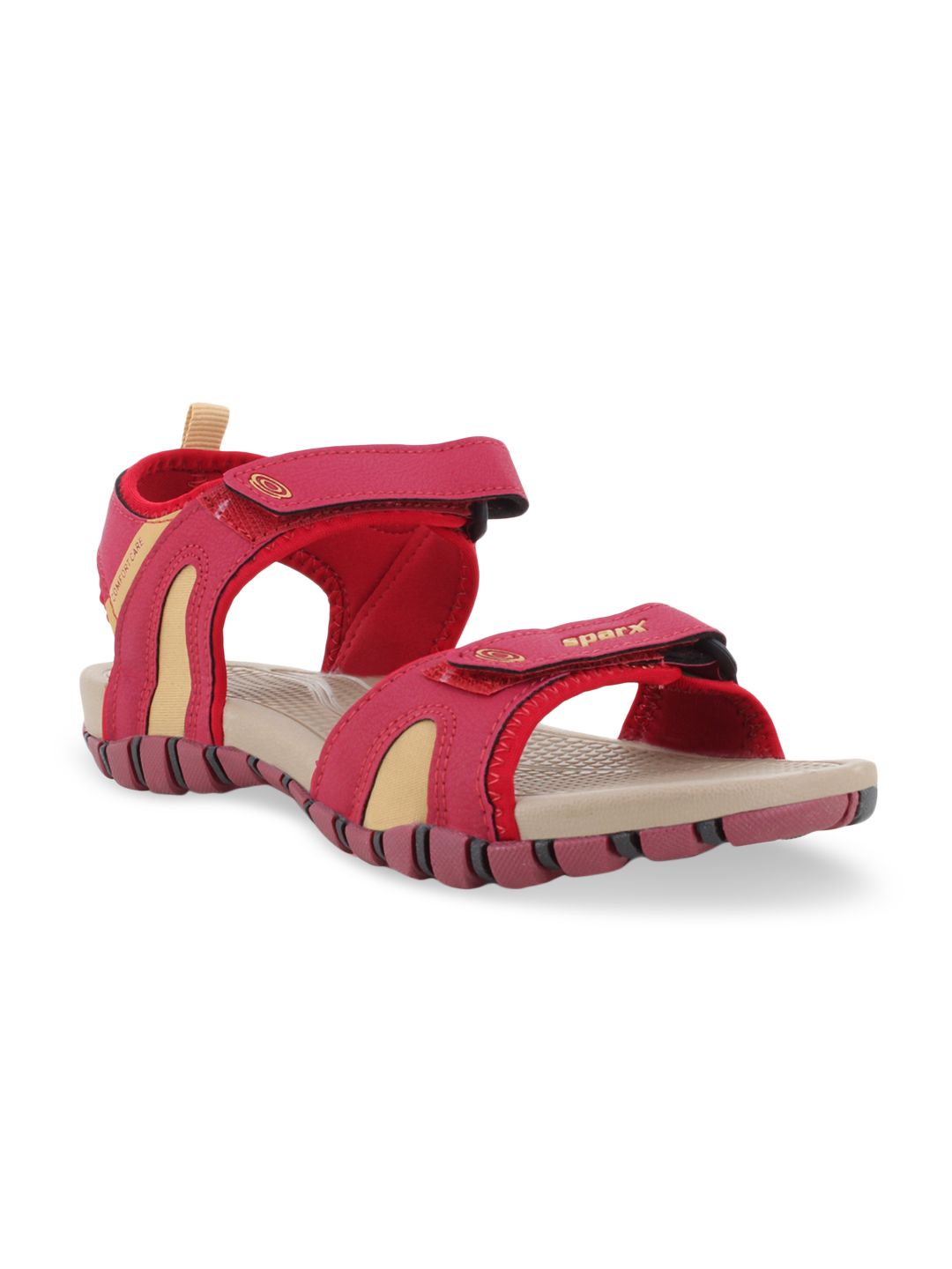 Sparx Women Maroon & Beige Sports Sandals Price in India